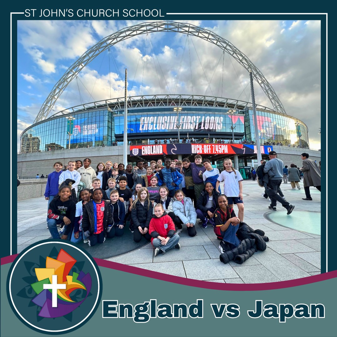 On Tuesday 31st March, 45 children from Years 4, 5 and 6 had the fantastic opportunity to watch England Men play against Japan ahead of the World Cup! 🇬🇧🙌
After setting off from school at 3pm, the excitement built all evening, and even a late return at midnight couldn’t wipe the smiles off our faces! 😄🙌
A huge thank you to Mr Griffin, Miss Hills, Miss Kabir, Mr Carter and Mr Morgan for giving up their time to make this incredible trip possible 👏
.
.
.
#EnglandVsJapan #WorldCup2026 #LearningBeyondTheClassroom #stjohnschurchschool