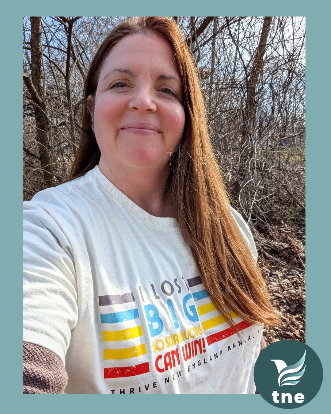 Jen is already rocking our brand new Thrive New England Annual Auction swag—and tomorrow, it could be yours
At the auction, a select few will earn their spot in Thrive’s Winner’s Circle… where the motto says it all: “I lost big so survivors can win!”
Want in? Join us tomorrow at 5 PM at Foster’s Clambakes for an unforgettable night of incredible food, great company, and powerful impact.
It’s not too late to grab your tickets—come for the fun, stay for the impact, and maybe even walk away with this exclusive shirt.
www.thrivenewengland.org/auction
@fostersclambake @restorativehopeministries @thrivenewengland