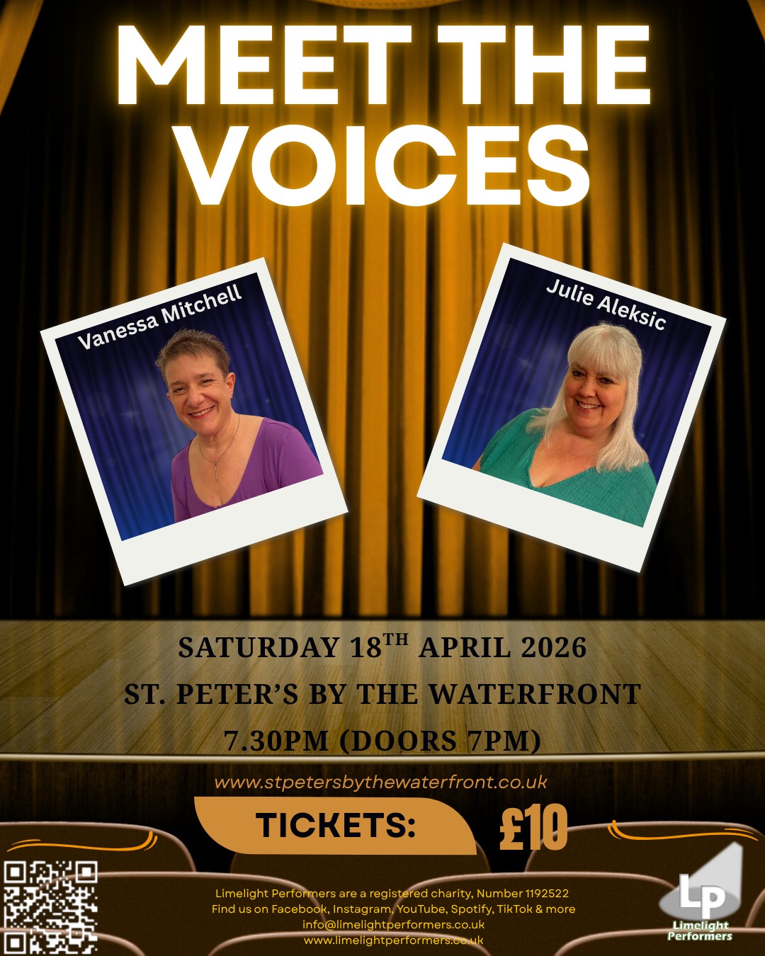 🎭Meet The Voices🎵
With our 2026 concert less than 2 weeks away we thought we would shine a spotlight on the wonderful people that make up out community voices. By starting of with our lead of community voices, Vanessa and our very own Limelight Mum, Julie! We asked them to share what they enjoyed so much about Community Voices and to introduce themselves a bit!
🎭Vanessa Mitchell - Community Voices Lead
"What do a supermarket delivery driver, a freight forwarder, an animal feed formulator and a musician have in common? We're all Community Voices.
The Voices are a wonderful group of people, all of whom love to sing. They are a fantastic group to work with, giving their all and their friendship, making a great group to spend an evening with and a fantastic sound together too.
My favourite song? Well that's a difficult question, but I can't help but love the exuberance of Oklahoma! It gives us all a buzz and puts smiles on all faces.
Do come and enjoy the show, we promise it will be a great evening!"
🎭Julie Aleksic - Limelight Trustee and our Limelight Mum
"I'm so excited to be sharing our music on the stage with friends at our upcoming concert, where there's something for everyone! It's a privilege to be leading them for "The Black Hills of Dakota", which brings back so many happy memories watching Calamity Jane on a Saturday afternoon with family and us all crooning along!! With tickets at £10, we'd love to see as many people there as possible to share the evening with us and help raise money for our charity group at the same time."
📍 Venue: St Peter’s by the Waterfront, Ipswich
🎟️ Tickets: £10
Don’t miss this vibrant celebration of musical theatre and community voices — bring your friends and family along! 🎤💛
👉 Grab your tickets today: http://stpetersbythewaterfront.com/.../limelight...
#LiveMusic #IpswichEvents #MusicalTheatre #LimelightCommunityVoices