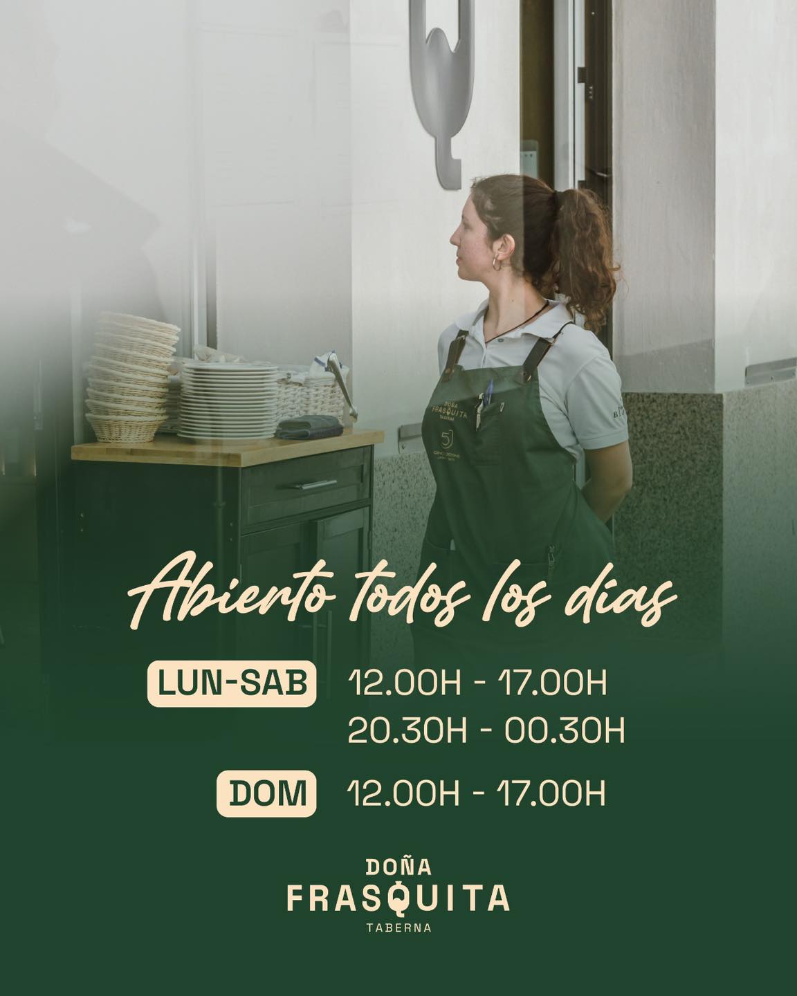 ¡ABRIMOS TODOS LOS DÍAS! ✨ A partir de mañana, te esperamos todos los días en Doña Frasquita.
De lunes a sábado, mediodía y noche.�Domingos, al mediodía.
📍José López Rodríguez N7
-
#taberna #sanfernando #doñafrasquita #cocina #restaurante