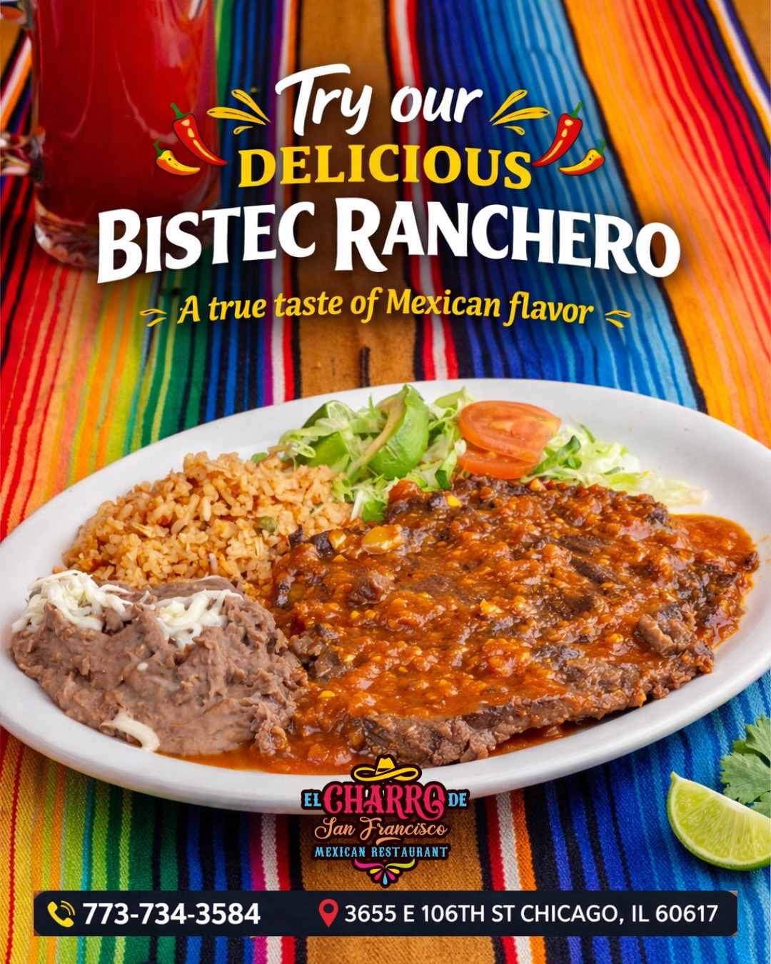 A craving for something spicy? 🤪 We have the ideal dish for you 🔥😋 Try our bistec ranchero!
📍 Visit us at 3655 E. 106th St., Chicago, IL 60617 or call us (773) 734-3584
⏰Daily: 9:00 am -10:30 pm
Síguenos y entérate de todas nuestras noticias: https://linktr.ee/elcharro3655
#elcharrodesanfrancisco #BistecRanchero #mexicanfoodinchicago #MexicanFlavor #chicagorestaurant