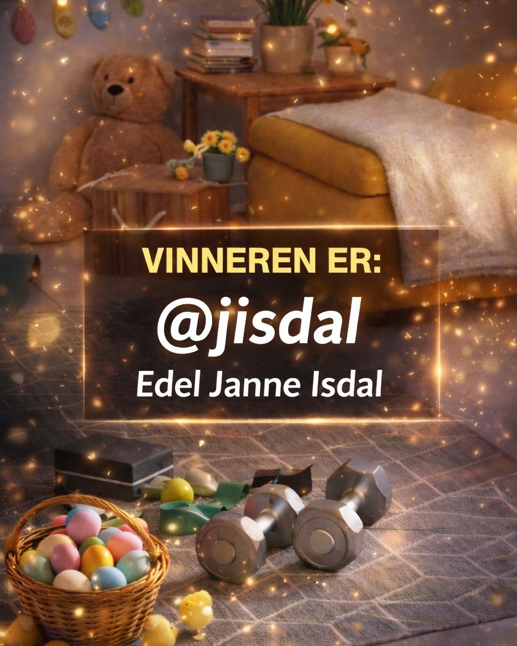 🎉 VI HAR TRUKKET EN VINNER! 🐣🐥
Tusen takk til alle som deltok i påskekonkurransen – sykt gøy å se så mange som trener hjemme 💪🔥
🥁 Vinneren er:
👉 @jisdal
Edel Janne Isdal
Gratulerer så mye! Du har vunnet 1 års medlemskap i appen vår 📱💪
Vi håper du er klar for masse motivasjon, treningsprogrammer og gode økter hjemmefra! 🙌
📩 Send oss en DM, så fikser vi resten!
✨ Til alle andre: Følg med videre – det kommer flere konkurranser snart 👀🔥
#hjemmetrening #konkurranse #vinner #påskechallenge #treningsglede