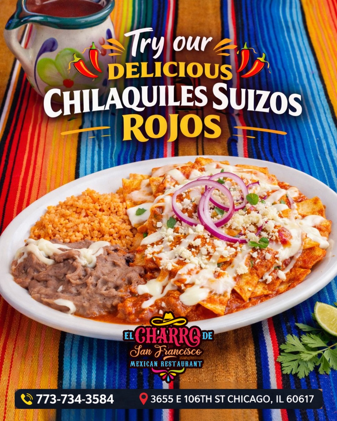 Chilaquiles rojos is everything you need to be happy in the mornings 😊😋
Hot, homemade, and packed with flavor 🔥
👉 Come get yours before it’s gone
3655 E. 106th St., Chicago, IL 60617 (773) 734-3584
⏰Daily: 9:00 am -10:30 pm
Síguenos y entérate de todas nuestras
noticias: https://linktr.ee/elcharro3655
#chicagofoodie #chilaquilesrojos #restaurantechicago #mexicanrestaurant #foodielifechicago