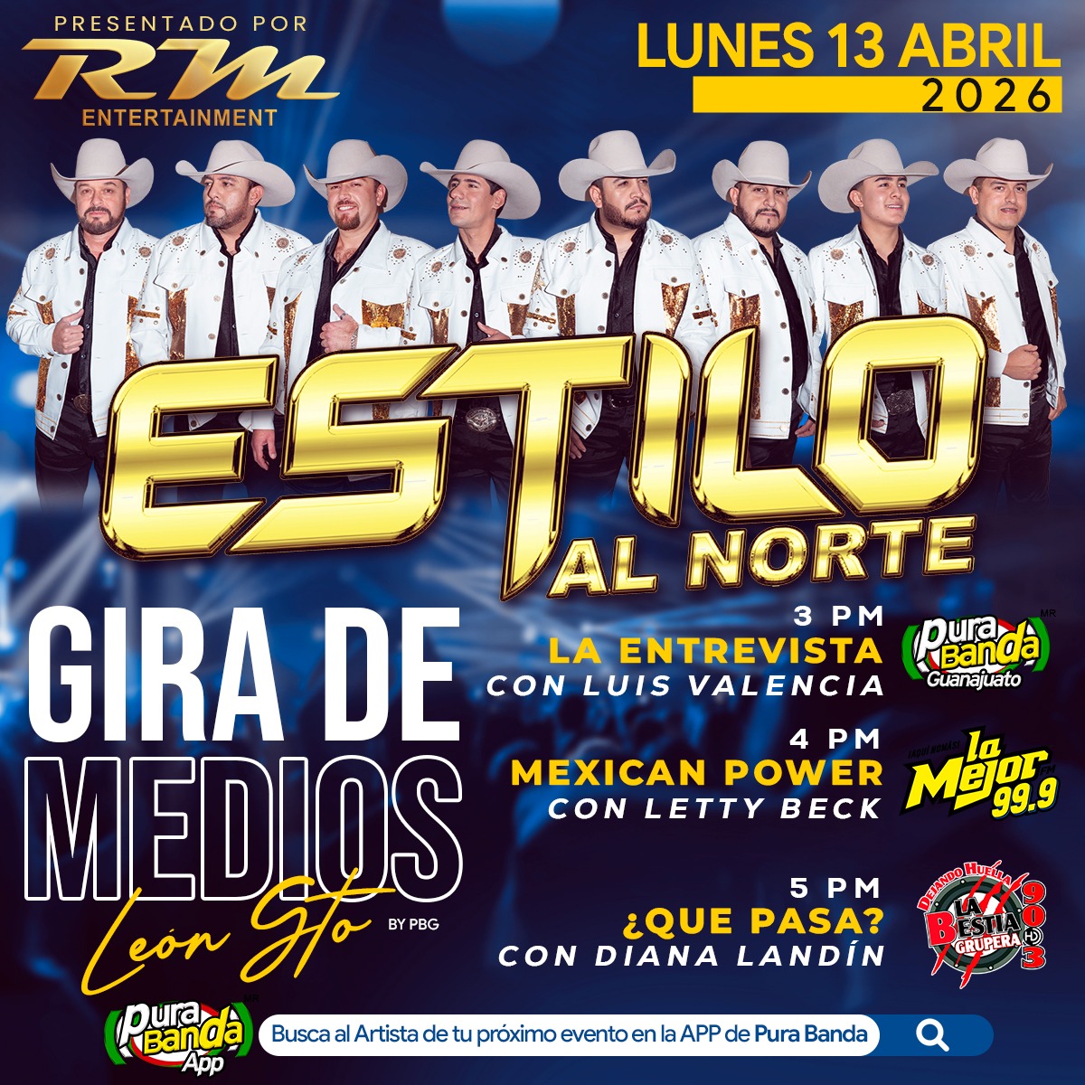 Atención que el lunes andará en la ciudad @estiloalnorte en una gira de promoción... nos vemos 3 pm en algún punto turístico de la ciudad para platicar de su musica y comernos unas nieves de Garrafa!!!