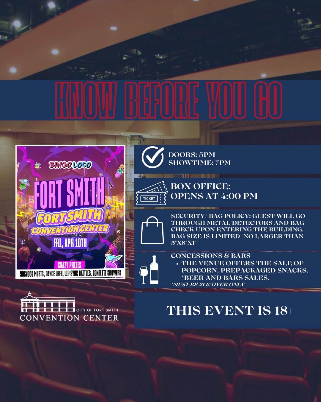 Bingo Loco - TOMORROW! Here's what you need to know!
Few tickets remain: https://www.ticketmaster.com/bingo-loco-fort-smith-arkansas-04-10-2026/event/1B00644B8FFB7B17