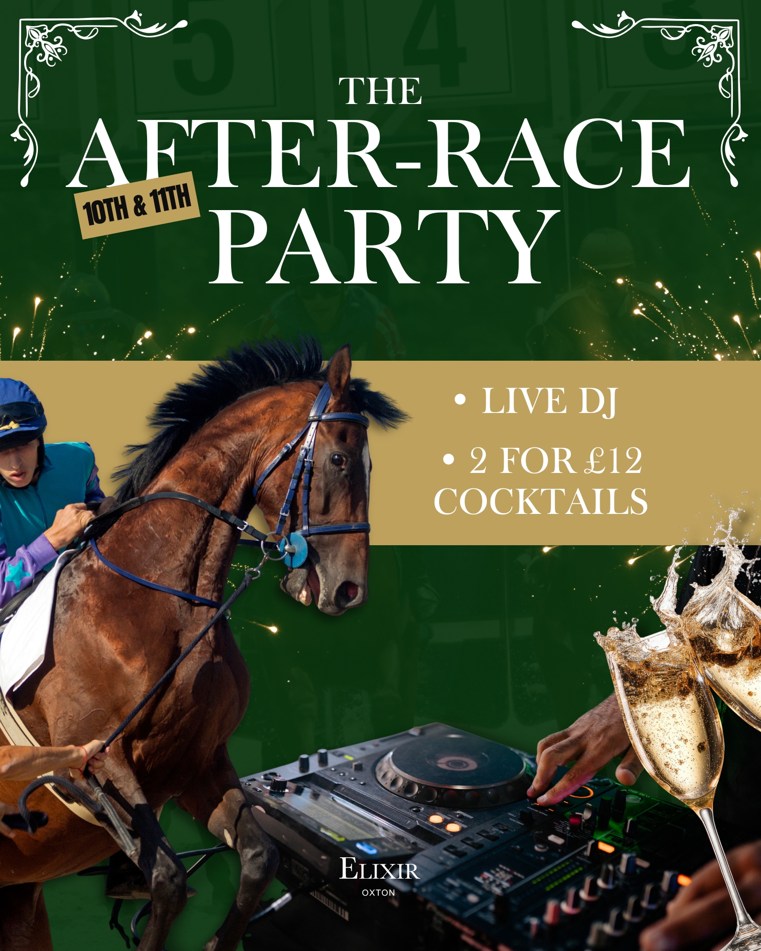 The races don’t end at the track… 🐎✨
Join us at Elixir after the Aintree Grand National & Ladies Day for the ultimate after-party 🍸
🎧 Live DJ bringing the vibes all night
🍹 2 cocktails for £12
💃 The perfect place to celebrate, unwind, and keep the energy going
Dress up, show up, and let’s make it a night to remember ✨
#Aintree #GrandNational #LadiesDay #AfterParty #Elixir #elixir #ElixirRestaurant #ElixirWirral #horseracing