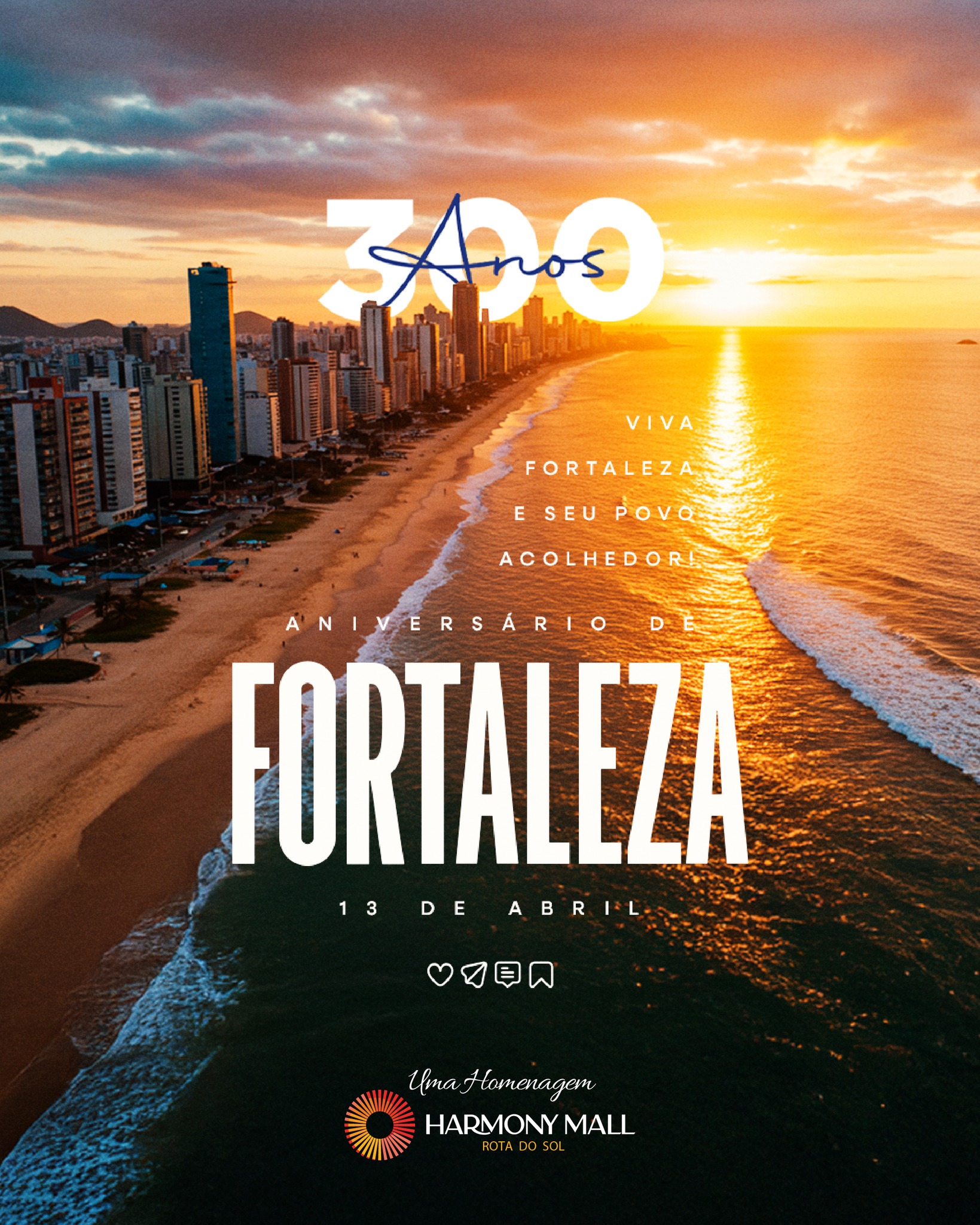 Hoje celebramos a história, a cultura e a força de Fortaleza, uma cidade que é referência de alegria e inovação.
Que essa data seja um marco de novas conquistas, progresso e muito mais brilho para nossa capital! 🧡
🎉 Parabéns, Fortaleza!
#HarmonyMall #RotaDoSol #Caucaia #Harmony #HarmonyEmpreendimentos #MallemCaucaia #CaucaiaCity #Cumbuco #BarradoCeará #Pecém #VemproHarmonyMall #LitoralCearense #CaucaiaOrdinária #Fortaleza