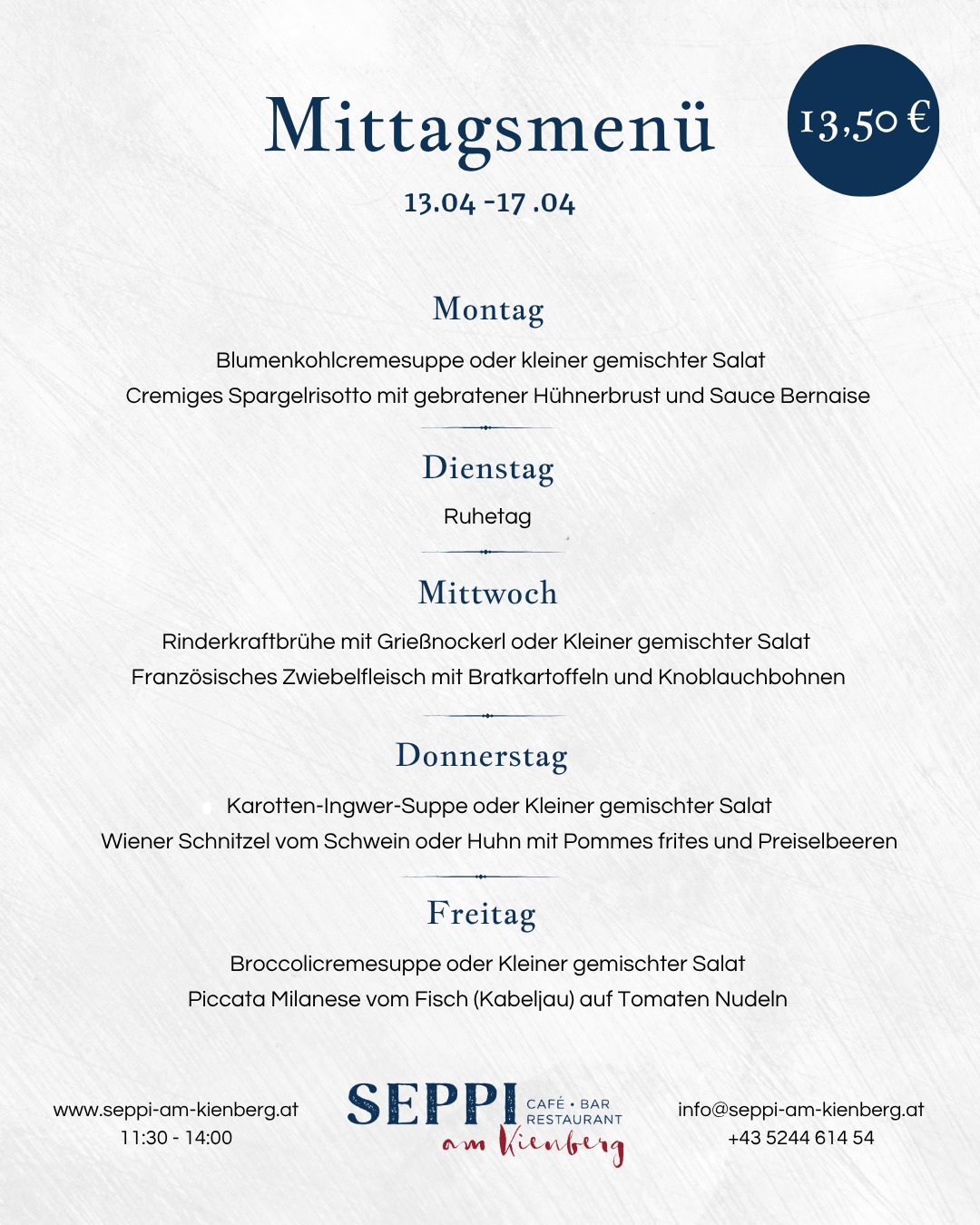 Unser Mittagsmenü! ✨
#seppiamkienberg #menü #jenbach #tirol #genuss