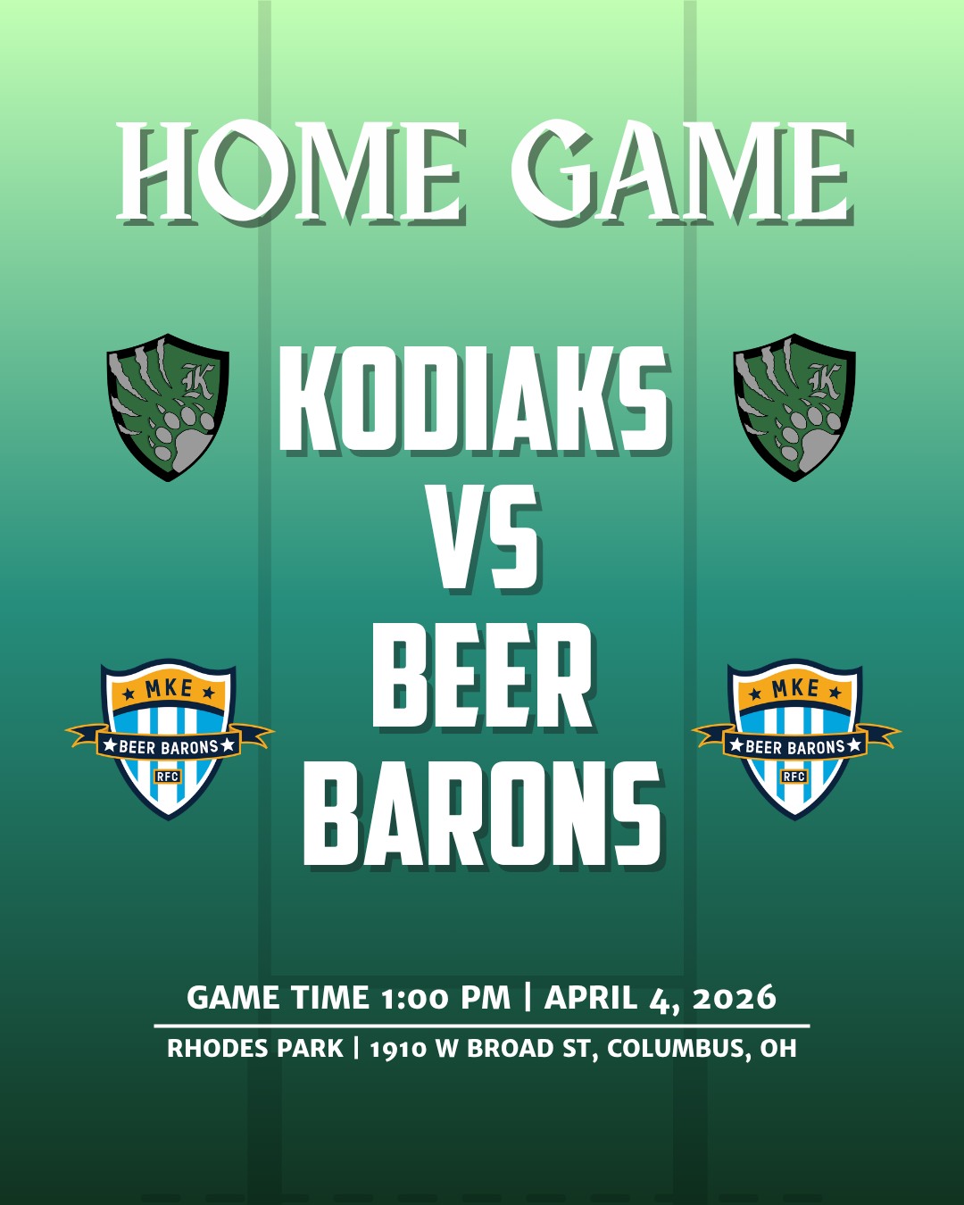 🎉Our first HOME game is TOMORROW. 🎉Come cheer us on as we take to the field and battle the Milwaukee Beer Barons! Come out and meet the team tonight before the game. 😘 We'll be taking the field at RHODES PARK at 1pm. Hope to see you there! 📣📣