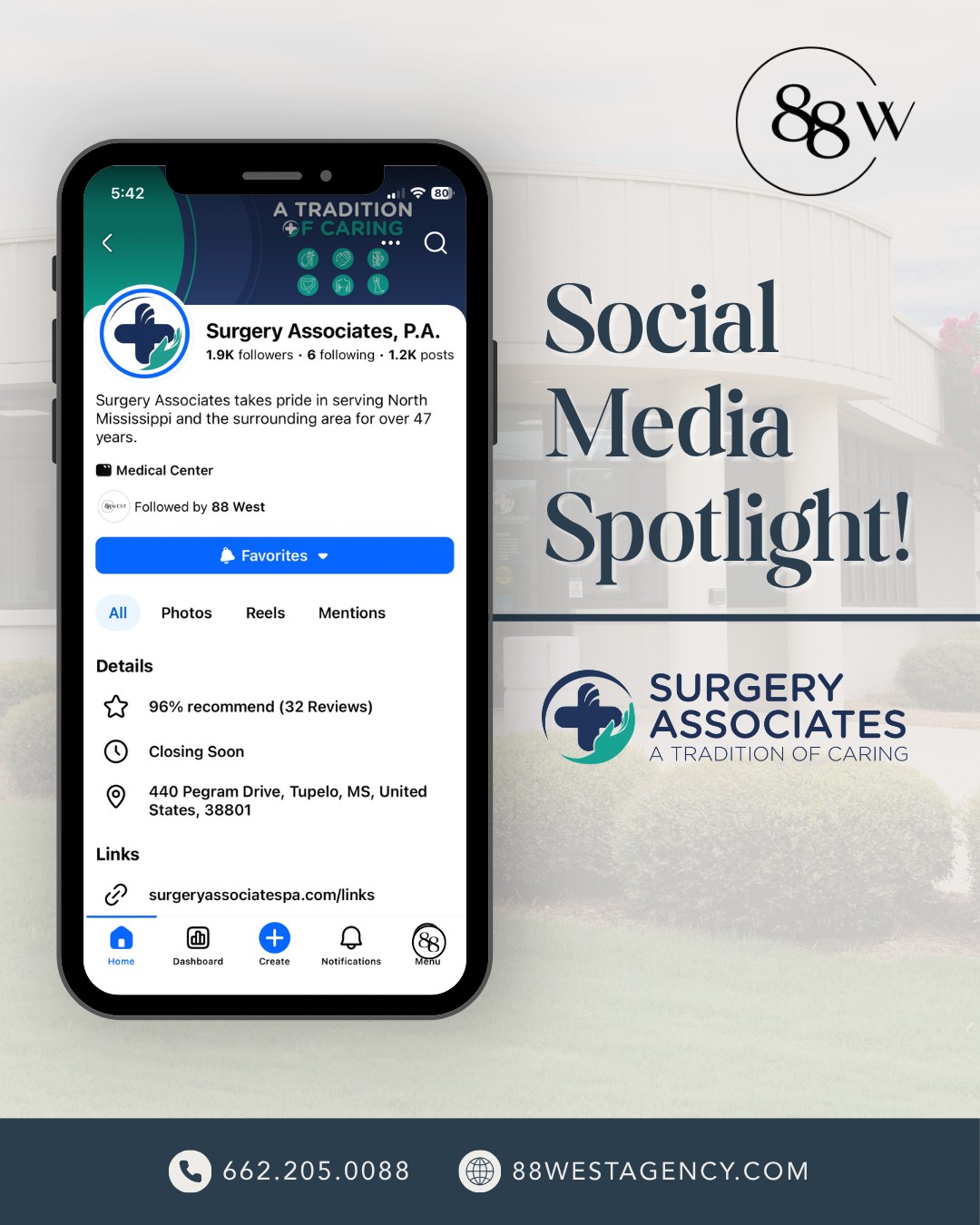 Client Highlight: Surgery Associates ✨
We’re proud to support Surgery Associates with a social media presence that reflects their professionalism, expertise, and commitment to patient care. From informative content to clean, cohesive visuals, every post is designed to build trust and keep their audience informed.
📩 Ready to elevate your social media? Let’s make it happen.
-
📞 662.205.0088 | 251.202.7180
💻 88westagency.com
-
#88West #88WestAgency #NorthMS #ALGulfCoast #MSGulfCoast #TupeloMS #GulfShoresAL #HuntsvilleAL #MarketingAgency #DigitalMarketing #ClientHighlight #HealthcareMarketing #SocialMediaMarketing