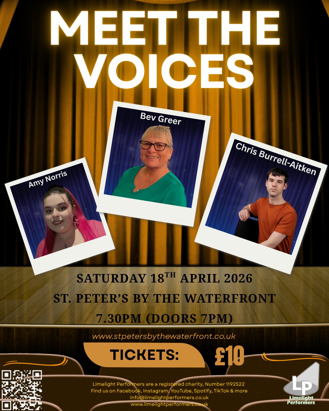 🎭Meet The Voices🎵
With our 2026 concert only 4 days away we thought we would shine a spotlight on some more of the wonderful people that make up our community voices. This concert sees the return of some familiar faces from previous shows as the "Community Ensemble". We asked our voices to share what they enjoyed so much about Community Voices and what keeps them coming back!
🎭Bev Greer
"I have been part of this lovely group of people for nearly 3 years & really enjoy singing together every week. We have such fun learning the different songs. I always leave at the end of the evening with a smile on my face. It's very hard to choose a favourite song from this concert, I have a few. The Aladdin Medley is one of them. My favourite things from The Sound of Music is an all time favourite of mine. It's taken me nearly 3 years to pluck up the courage to do this song as a solo in one of our concerts. Tickets are only £10. Please come & share the evening with us."
📍 Venue: St Peter’s by the Waterfront, Ipswich
🎟️ Tickets: £10
Don’t miss this vibrant celebration of musical theatre
and community voices — bring your friends and family
along! 🎤💛
👉 Grab your tickets today:
http://stpetersbythewaterfront.com/.../limelight...
#LiveMusic #IpswichEvents #MusicalTheatre
#LimelightCommunityVoices