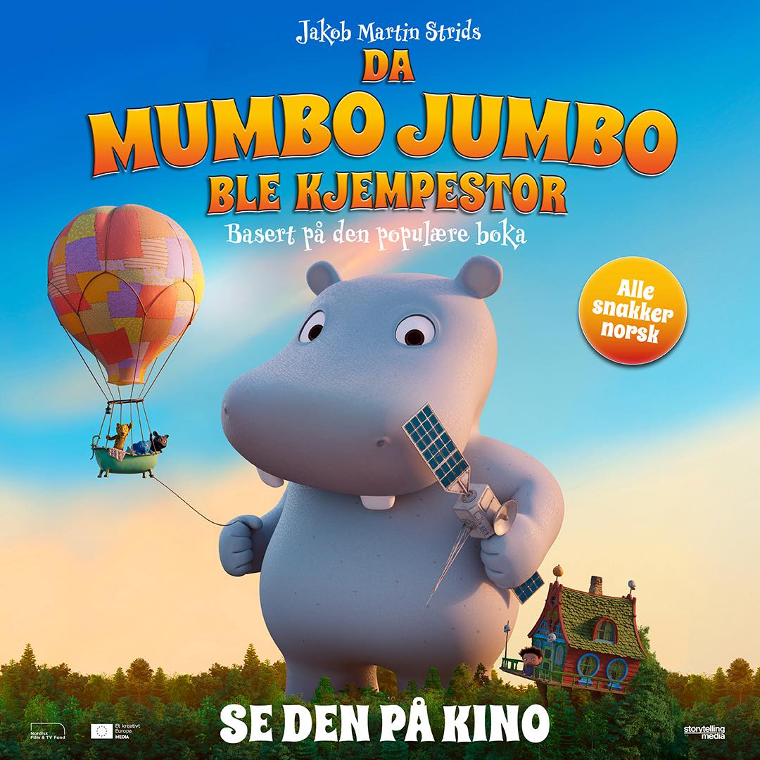 🐘 VÅGÅ KINO sundag 12. april klokka 17.00 🎬🍿
https://checkout.ebillett.no/211/events/965/purchase
Mumbo Jumbo bor trygt og godt hjemme hos moren sin i den lille dalen. Men en dag blir alt snudd opp ned når Mumbo kommer i skade for å spise en magisk sopp og blir kjempestor.
Altfor stor til å sove inne i mammas koselige hus. Mandrill-apen Frede har heldigvis løsningen på problemet. Dessverre betyr det en gåtur helt til Sibir og et møte med heksa Baba Jaga. Det er ikke lett å være liten, men det er heller ikke lett å være kjempestor. Mumbo Jumbo må nå lære å tro på seg selv og stå på egne bein. For ellers blir det en uløselig oppgave.
Tillatt for alle.