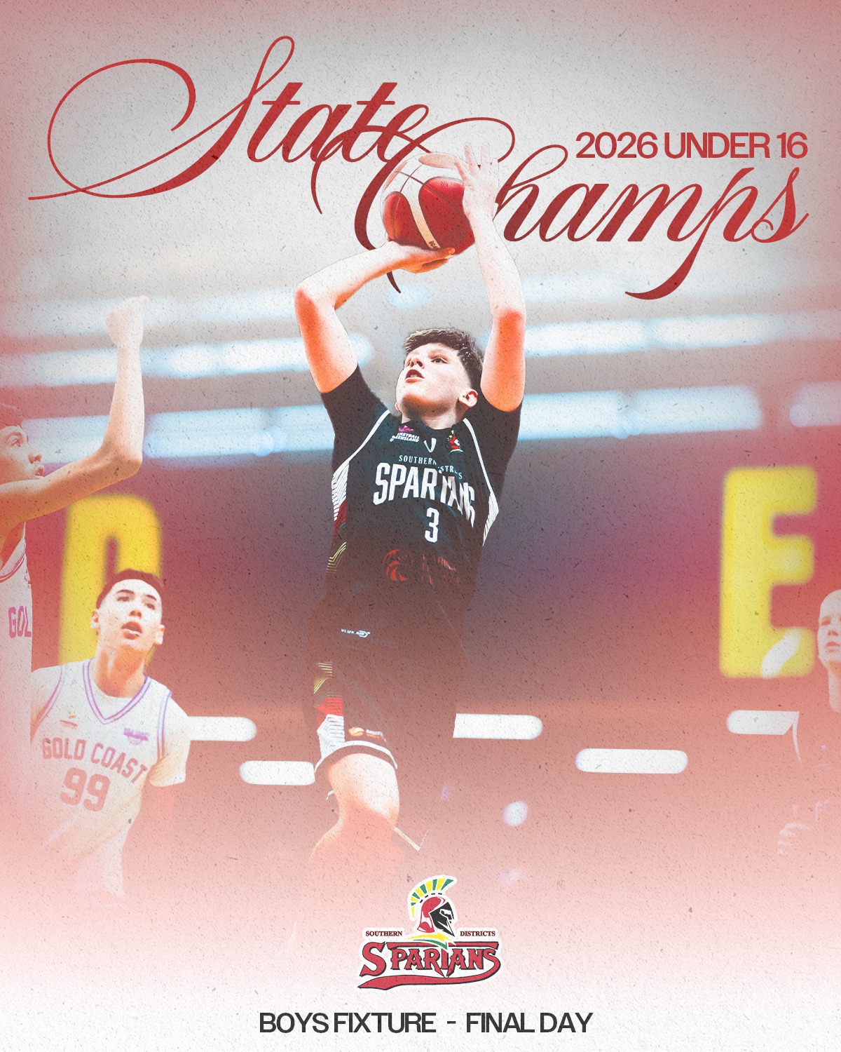 𝗨𝗡𝗗𝗘𝗥 𝟭𝟲 𝗕𝗢𝗬𝗦 𝗦𝗧𝗔𝗧𝗘 𝗖𝗛𝗔𝗠𝗣𝗦 𝗜 𝗙𝗜𝗡𝗔𝗟 𝗗𝗔𝗬
The final day of the U16 Boys State Champs has arrived!
Our Spartans White boys take on Toowoomba in the division 3 grand final, and our Spartans Red boys play Ipswich in the division 5 bronze medal match 🫱🏼🫲🏾
Good luck everyone!
#DarksideFamily
