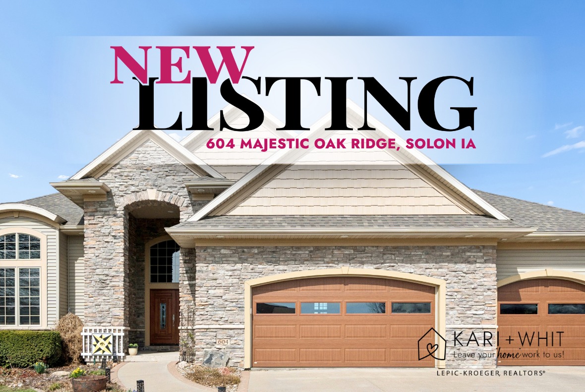 NEW LISTING | 604 Majestic Oak Ridge, Solon IA
🔥 Offered at $799,900 🔥
https://picyourhouse.net/604-Majestic-Oak-Ridge
This stunning executive ranch is giving dream home energy from the moment you walk in 💫
• Grand entry leading to a stunning living room with 18’ vaulted ceilings & dreamy pond views
• Cozy fireplace, custom built-ins + the cutest coffee bar/buffet ☕️
• Gorgeous kitchen with custom cabinetry, granite tops, gas range & oversized island (hello, seating for 8!)
• Sun-filled dining with tray ceiling + access to easy, no-maintenance deck
• Primary suite retreat with fireplace, private deck, dual closets & spa-like bath 🛁
Main level also features a private office, laundry, drop zone & half bath for everyday ease.
The walk-out lower level is made for living and entertaining—featuring a spacious family room with cozy fireplace, a full wet bar/second kitchen, 4 bedrooms, 2 baths, generous storage, and even a second laundry for added convenience ✨
And the backyard? Beautifully redesigned and ready for cozy nights or summer get-togethers!
📲 Come see it for yourself—you’re going to fall in love!