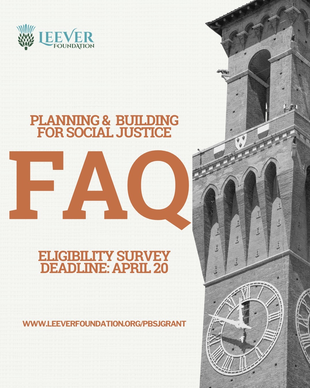 We've been receiving great questions about the Planning & Building for Social Justice Grant, and we want to make sure everyone has the answers they need.
Swipe through for our most frequently asked questions. Still have something on your mind?
Drop it in the comments or send us a DM. š
The eligibility survey is open now. Link in bio ā closes April 20th.
#LeeverFoundation #GrantOpportunity #SocialJusticeGrants #ConnecticutGrants #CommunityPhilanthropy #SystemsChange