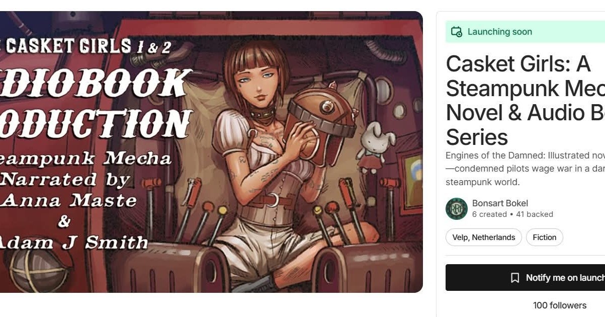 The Casket Girls finally reached 100 followers!
Time to get working on that Kickstarter page. Anyone, any requests for stretch goals or special rewards?