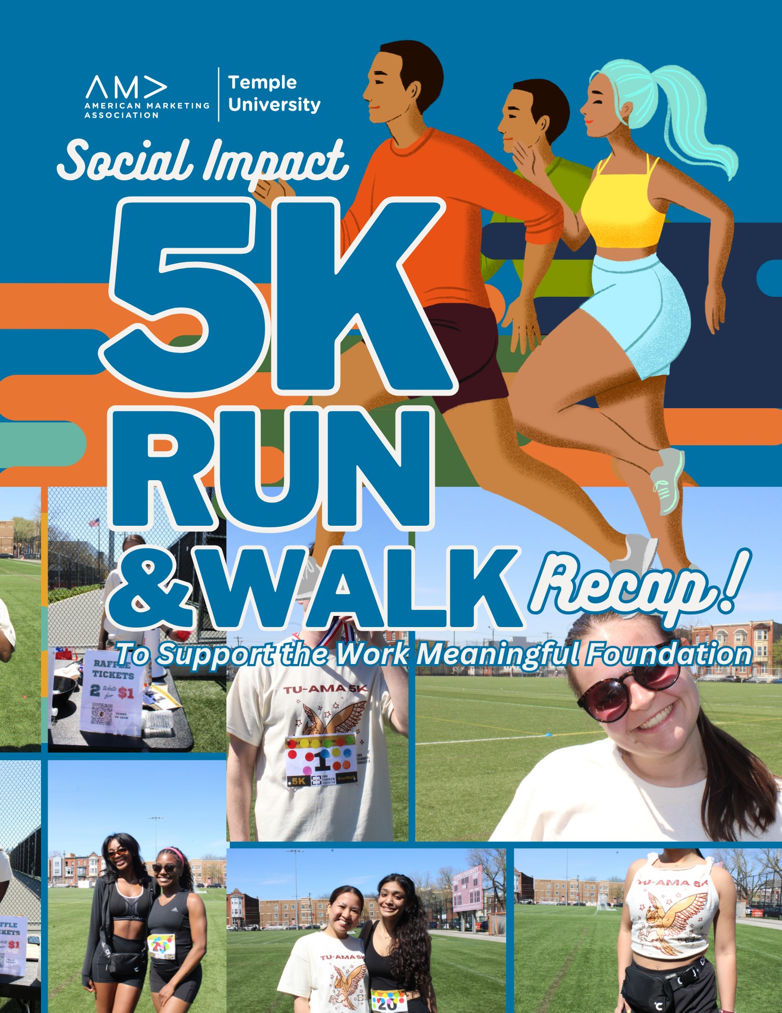 What an amazing day at our TU-AMA 5K Run & Walk in support of the Work Meaningful Foundation ❤️
Thank you to everyone who came out to run, walk, and support such an incredible cause—we couldn’t have done it without you!!
🏆 5K Winners:
Female: Jessy Xu
Male: Alex Bond
🎟️ Raffle Winners:
Phillies Tickets: Liam Holmes
Sixers Tickets: Romeo Angelini
From the energy at the starting line to the final finishers, yesterday was a huge success thanks to all of YOU 👏
We’re so grateful for this community and your continued support—can’t wait for the next one!
#TUAMA #TempleAMA #5KRun #StudentEvents #TempleUniversity #CommunityImpact #RunForACause