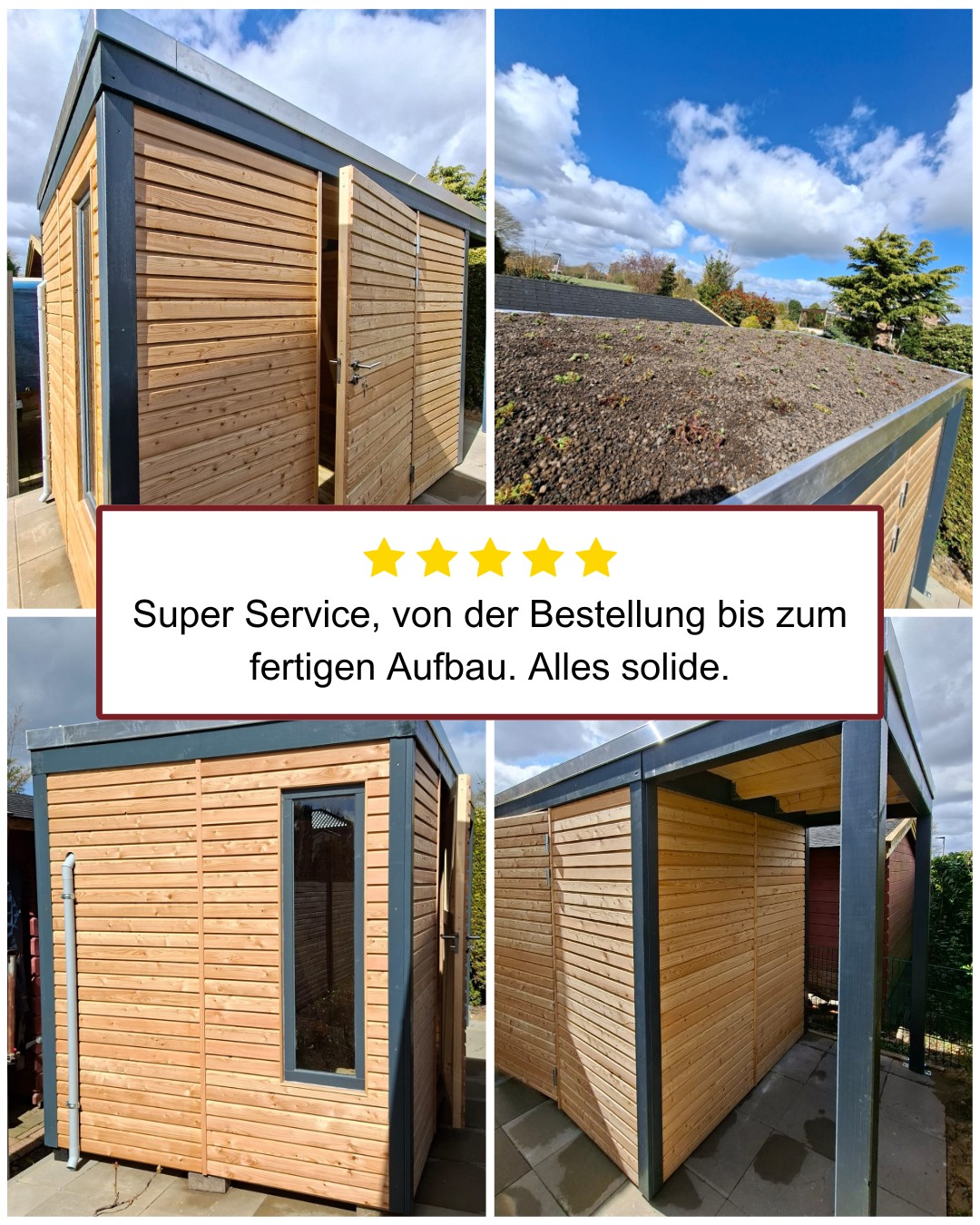 Ein weiteres Gartenhaus vom Typ KLARE LINIE steht und unser Kunde ist rundum zufrieden 👍🏻.
Das Gartenhaus mit den Abmessungen 3 × 2 m hat ein Gründach und wurde um die Extras Vordach und Fenster ergänzt.
Stöbere gerne in unserem Onlineshop unter www.shop-holz.de und entdecke unsere Auswahl an hochwertigen Holzgartenhäusern. Bei Fragen kontaktiere uns gerne unter 04322-69020.
#gartenhaus #holzgartenhaus #schuppen #gartenhausklarelinie #freeseholz