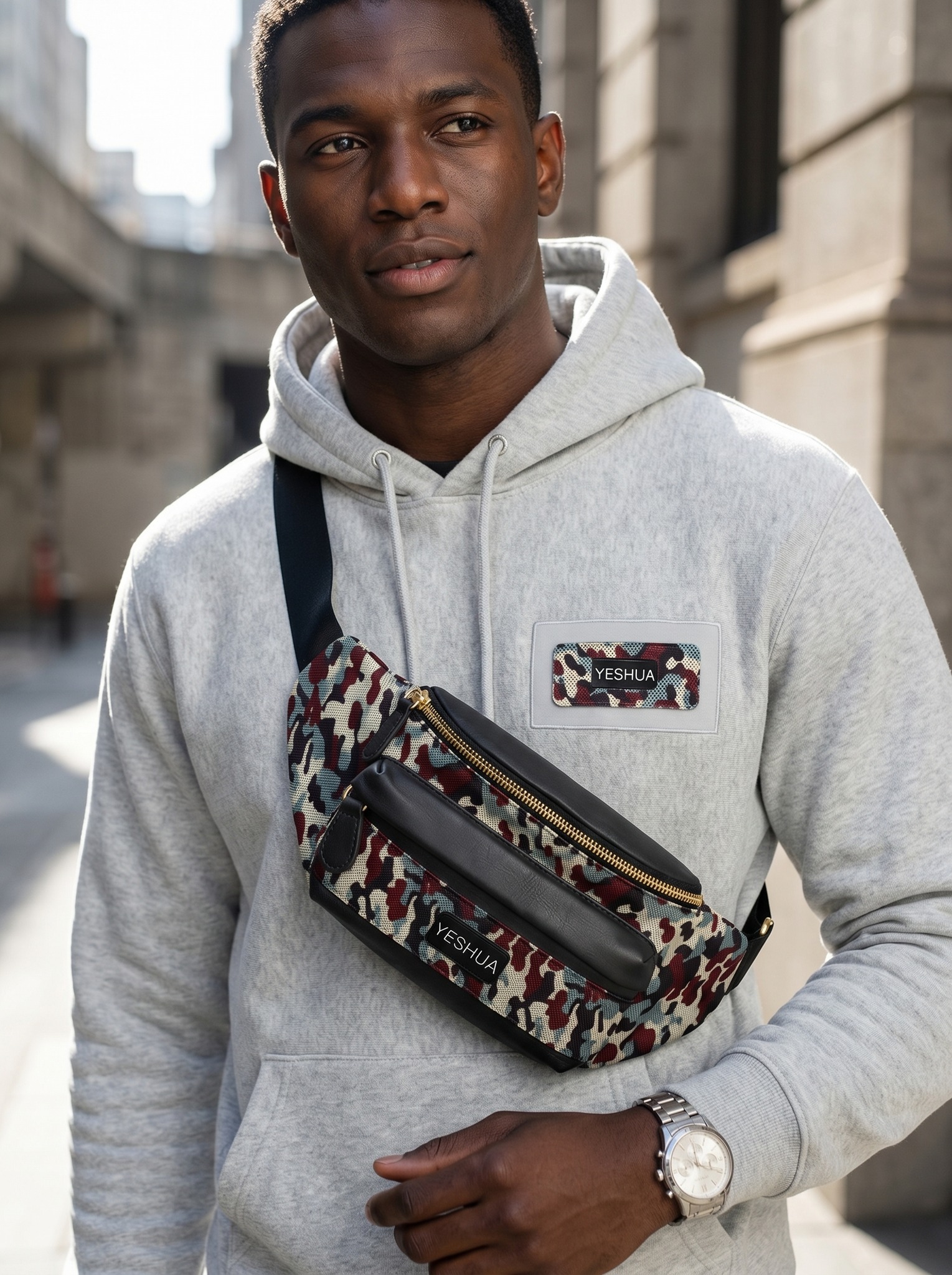 Details that speak for themselves. ⚡️
It’s all in the hardware. The contrast of the camo patch against the classic grey makes for an essential pairing. Whether you’re on the move or making a statement, YESHUA keeps you ahead of the curve.
Tap to shop the look.
#YeshuaDetail #StreetwearEssentials #MensStyle #CrossbodyBag #HoodieSeason #UrbanAesthetic