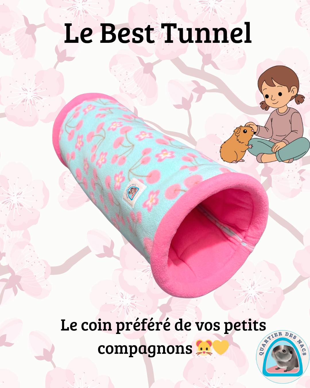 🐾✨ Le Best Tunnel – le must-have pour vos animaux
Pensé pour le bien-être des cochons d’Inde, lapins et petits rongeurs, le Best Tunnel est à la fois un espace de jeu, de cachette et de repos 💛
🔄 Cerceaux aux entrées : le tunnel reste toujours bien ouvert, pour un accès facile et rassurant
🧸 Intérieur matelassé : encore plus de confort pour se détendre ou jouer
🐾 Favorise l’exploration et réduit l’ennui
Un accessoire essentiel pour enrichir leur quotidien ✨
👉 Disponible dès maintenant sur la boutique
👉 Abonne-toi pour découvrir toutes nos nouveautés douillettes et profiter des exclus en avant-première !
🐾 Prenez soin de vos animaux avec Quartier Des Nacs
#accessoireanimaux #cochon #cochondinde #chinchilla #lapin