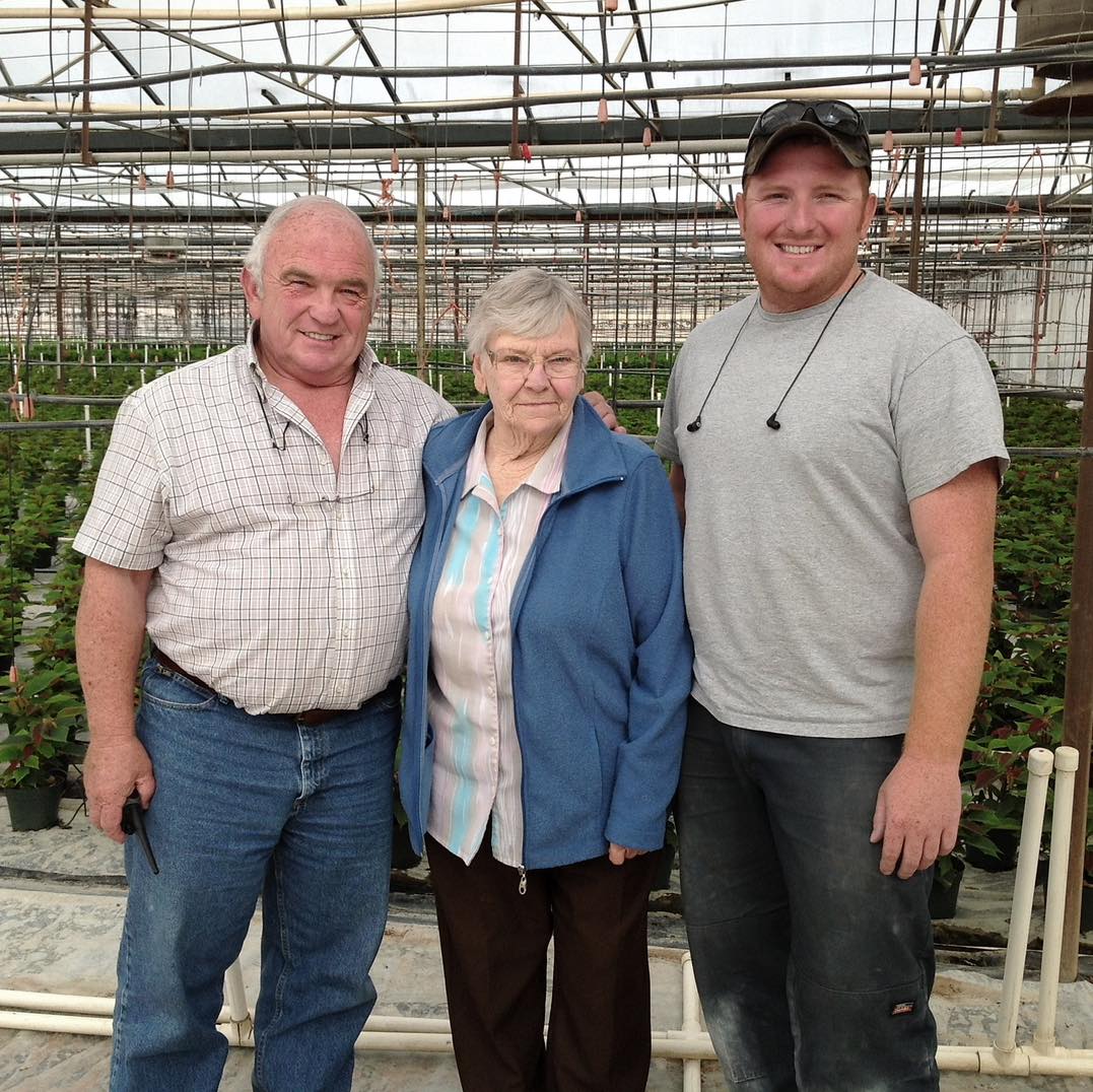 Throwback Thursday! This one’s not too far of a throwback but it sure is a good one. Pictured is Orpha, Doug, and Riley with poinsettias in the background. Circa 2013 or so.