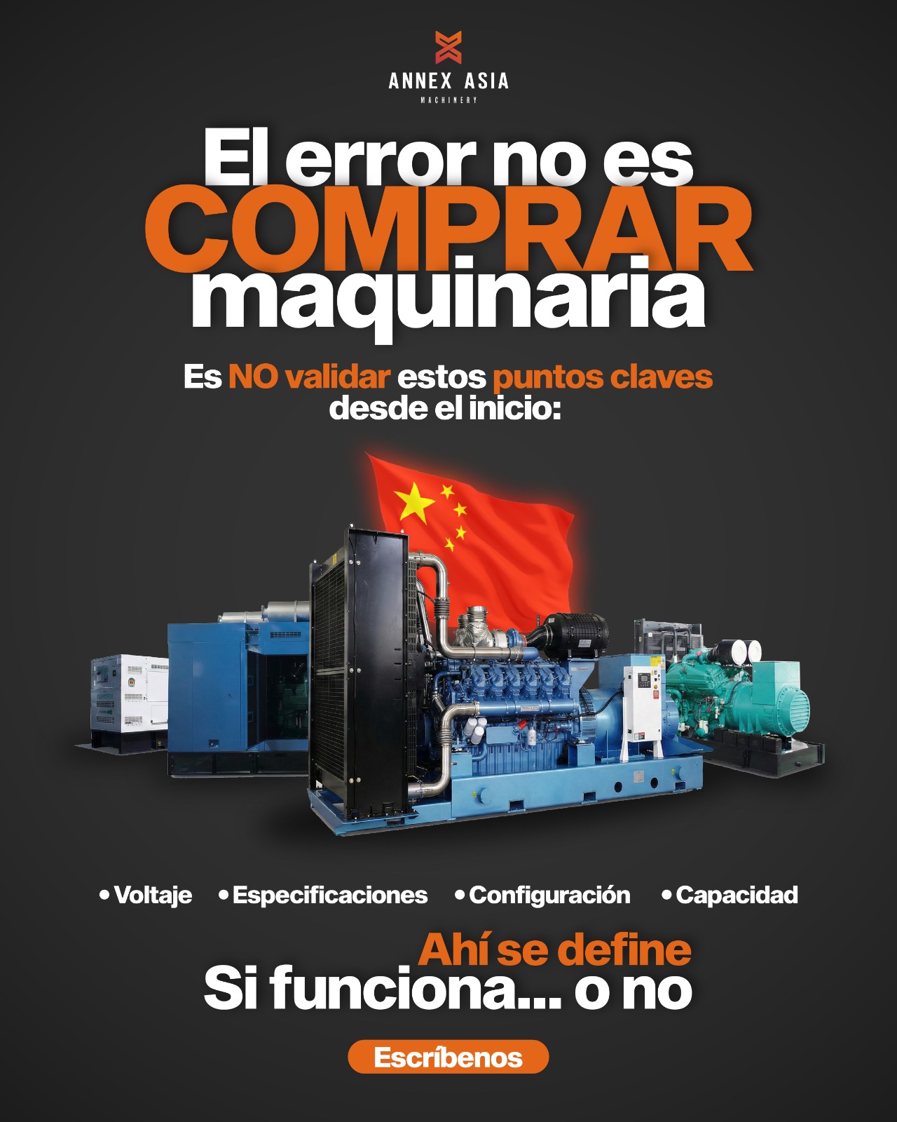 Importar maquinaria desde China puede representar un riesgo si no se validan aspectos clave.
Antes de tomar una decisión, es fundamental verificar variables que definen el desempeño real en planta:
– Voltaje y compatibilidad eléctrica
– Especificaciones técnicas vs. requerimientos operativos
– Configuración del equipo según el proceso productivo
– Capacidad bajo condiciones reales de operación
Si estos puntos no se validan desde el inicio, el equipo puede llegar… pero no responder como se esperaba.
Acompañamos esta validación técnica en origen, asegurando que la inversión se traduzca en operación efectiva.
Escríbenos.