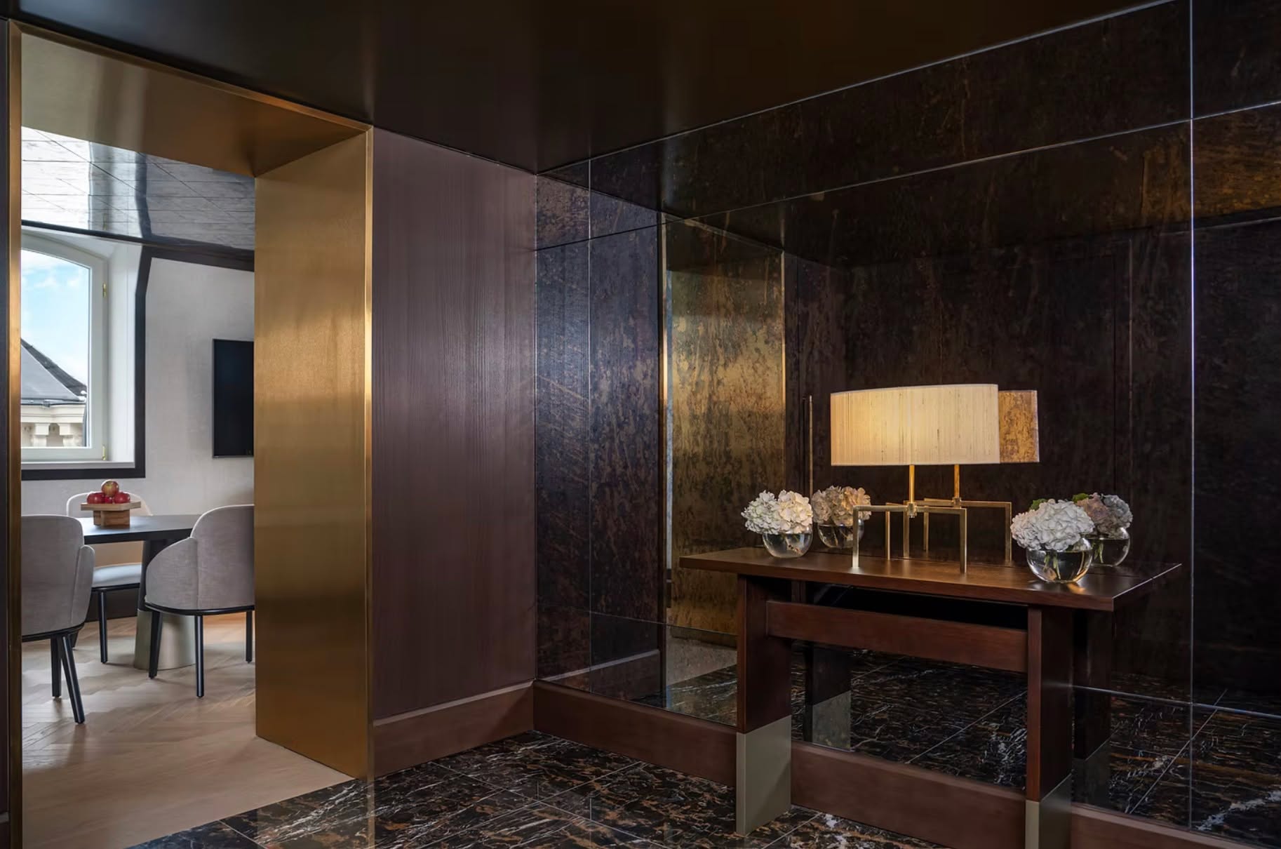 Spark curiosity for Vienna in a Palais Suites, perched on the corner of these magnificent historic Palais's. With panoramic views of the historic city centre and its imperial streets or the quiet Palais inner courtyard (depending on the location of the suite) these suites are both spacious, elegant and stylish. Their separate sleeping and living areas - some with their own dining table for relaxed in-room dining - span some 68 m2. All Palais Suites have comfortable king-size beds (which can be converted into two single beds) and a chic and spacious marble bathroom (with double sinks, and most with their own bathtubs and rain showers) and some over connectings rooms too.
Stories begins here. Almanac Palais Vienna is the perfect base from which to explore the magnificent Vienna, the most livable city in the world, where one can feel Extra Special! An historic building, reborn in the heart of the city, this hotel is combination of architecture rooted in history, and modern design. Ask us for details info@dominiquedebay.com or phone us at 1-212-752-1416 #Dominiquedebaycollection @almanacpalaisvienna #FoundinAlmanac #YourStoryBeginsHere