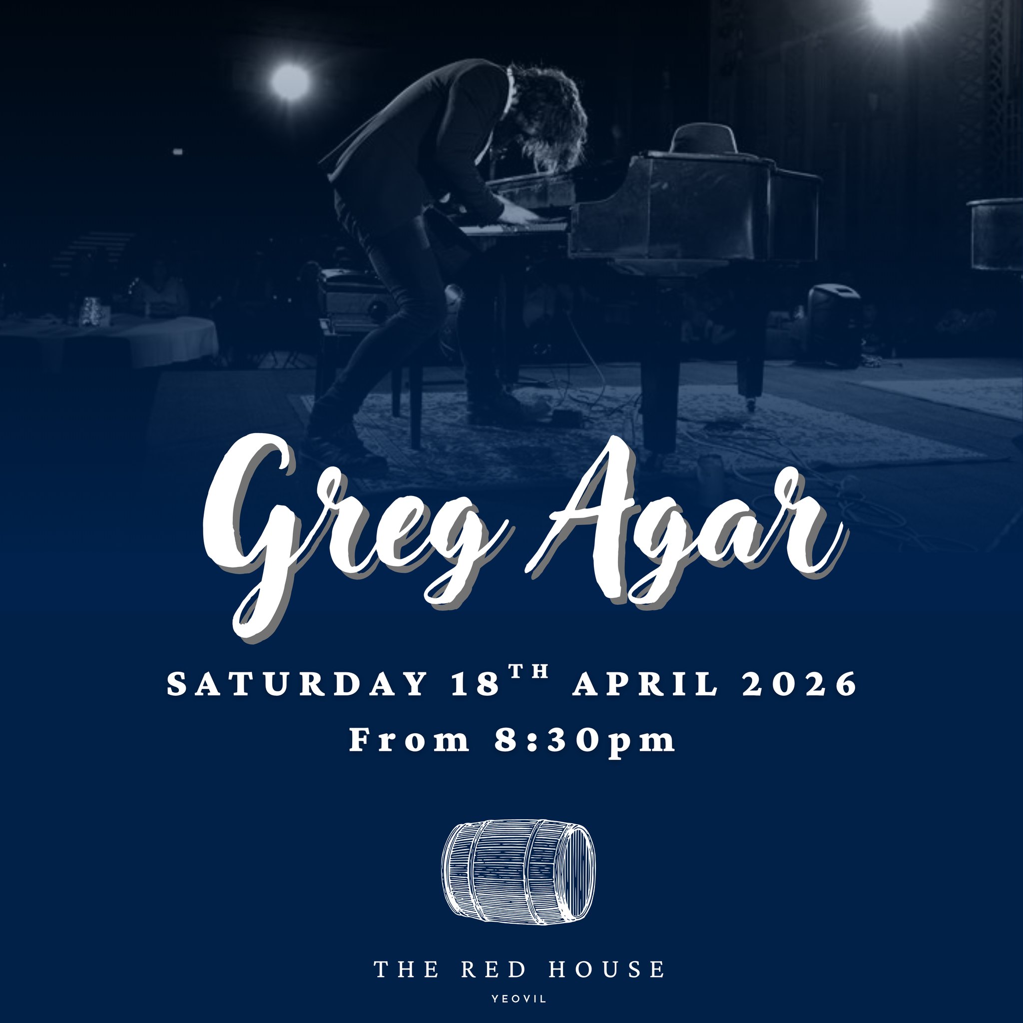 Join us on Saturday 18th April as we are joined by the fantastic Greg Agar live at The Red House Yeovil!
📆 Saturday 18th April
⏰ From 8:30PM til Late
📍The Red House Yeovil