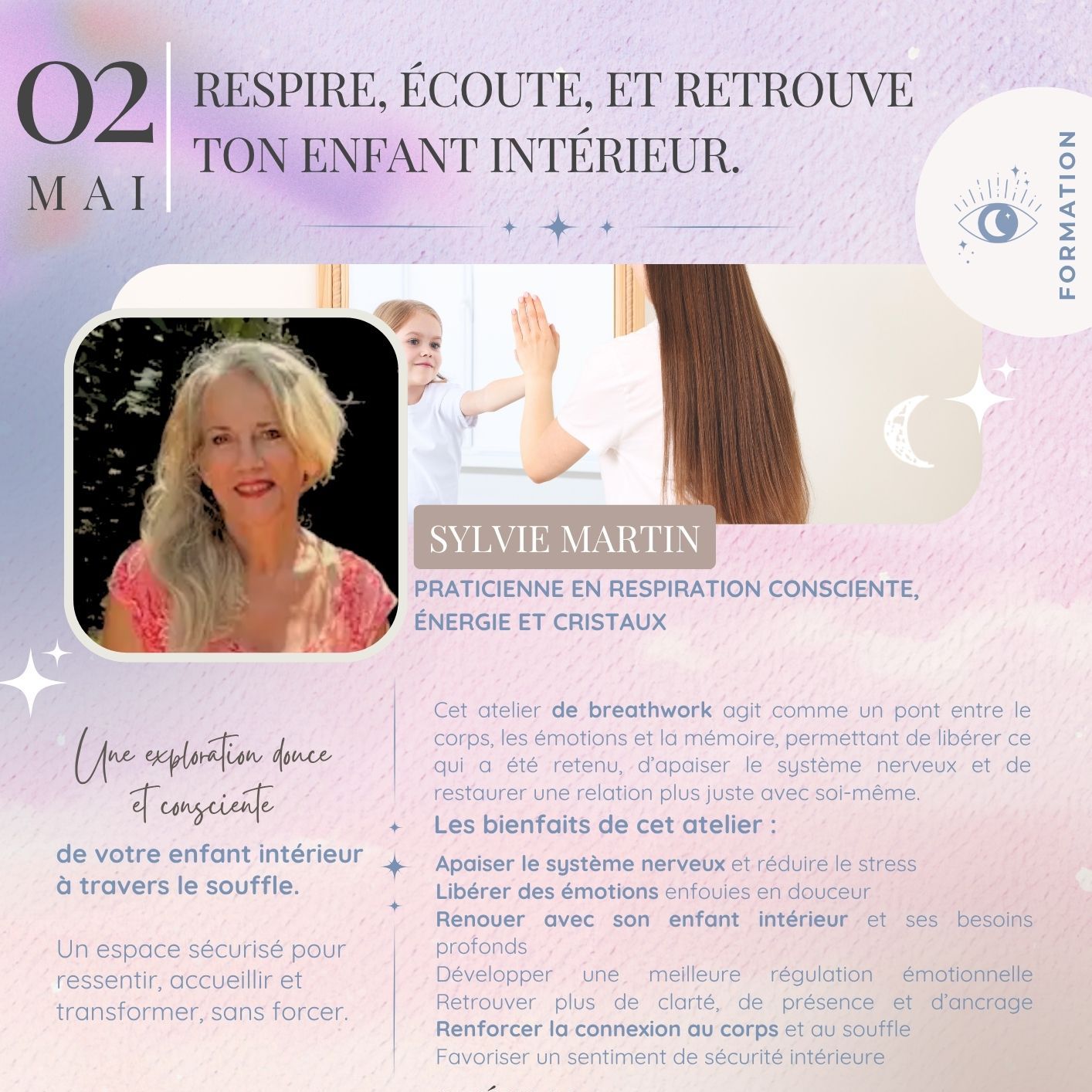 ✨ ATELIER – 2 MAI ✨
Inscription ouverte dès maintenant pour une session immersive de transformation et d’exploration intérieure.
Un espace pour ralentir, ressentir, comprendre et réaligner ce qui se joue en toi.
⚠️ Places très limitées — les inscriptions se font rapidement.
👉 Réserve ta place dès maintenant via message ou lien d’inscription.
sylvie-martin.com