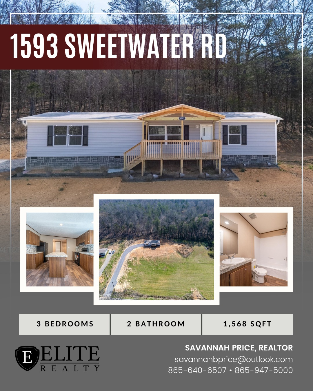 Listing Spotlight!!!
Welcome spring in this brand-new 2025 one-level home offering over 1,500 square feet of comfortable living, perfectly situated on a private 1-acre lot. Enjoy spacious front and back decks--ideal for relaxing, entertaining, and taking in the peaceful surroundings.
Inside, you'll find a thoughtfully designed split-bedroom floor plan, a bright and open living space, and a stylish kitchen complete with a center island, tile backsplash, and all appliances included. Durable luxury vinyl plank flooring runs throughout--no carpet--making for easy maintenance and modern appeal.
With ample storage, plenty of parking, and a balance of privacy and convenience to nearby amenities, this home truly has it all. Multiple financing options are available, including USDA eligibility with zero money down for qualified buyers.
Come experience the ease of one-level living at 1593 Sweetwater Rd--where comfort, space, and fresh beginnings await! Call me for more info today!
https://www.flexmls.com/share/DmVds/1593-Sweetwater-Rd-Philadelphia-TN-37846
#HomeSearch #HomeGoals #TennesseeHomes #EliteRealtyKnox #TennesseeRealEstate #SavannahPriceRealtor