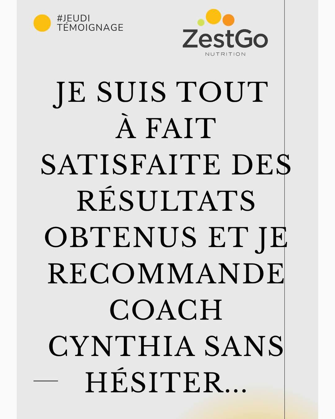 #JeudiTémoignages
Voice le tout dernier témoignage d'une cliente satisfaite!
Pour plus d'info, dites COACH ci-dessous 👇