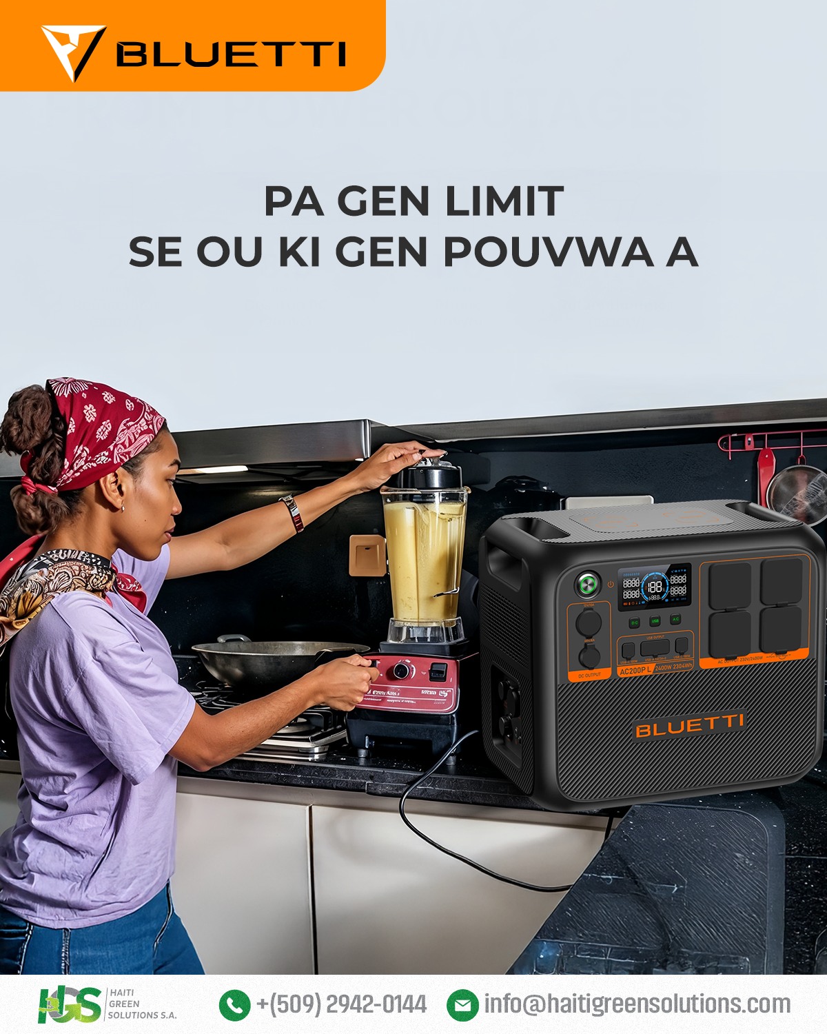 Limen blendè ou, kwit manje w san tèt chaje !
#HGS #solarpower #haitigreensolutions