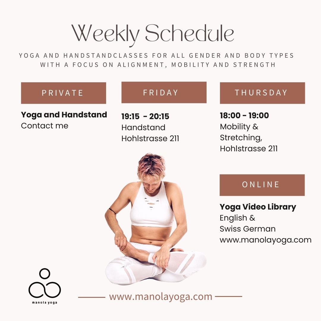 Yoga and Handstand classes for all genders and body types with a focus on alignment, mobility and strength.
All classes are suitable for all levels.
Don't hesitate to DM me, if you have any questions.
I also offer private classes in Zürich and online.
Looking forward to see you on the mat.
#yogazürich #zuri #yogainzurich #handstand #yoga #manolayoga #yogajourney #mobility #onlineyoga #stretching