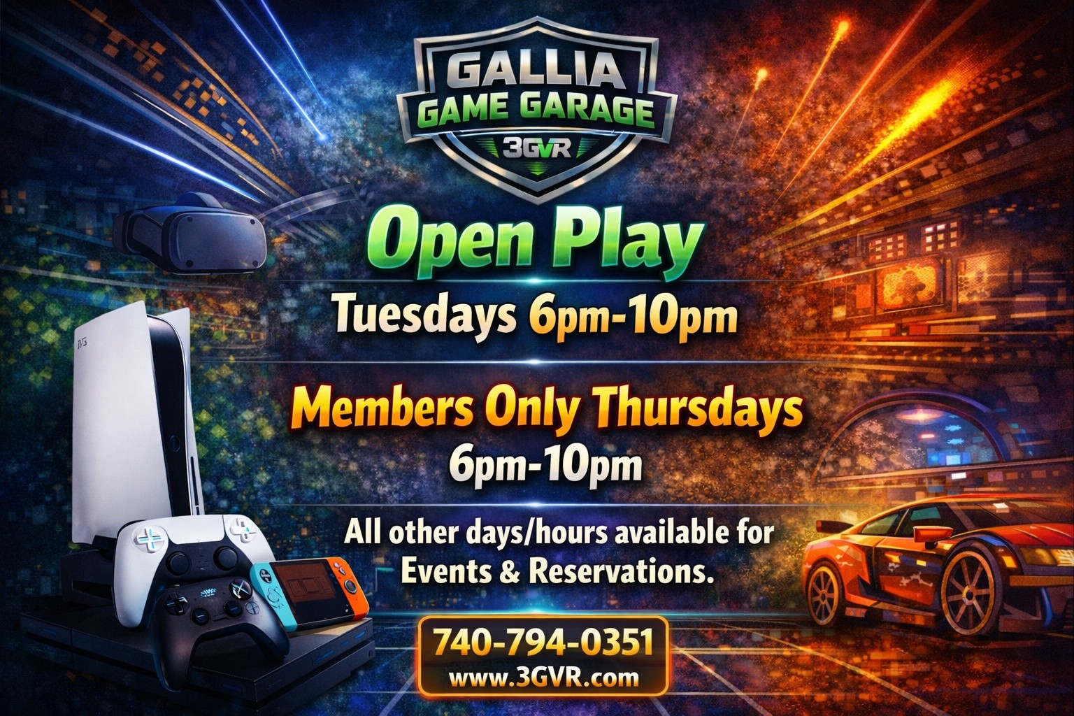 We're working on an event calender. If any companies or individuals want to sponsor any events please let us know.
We'll be having a free family game night coming pretty soon. :)