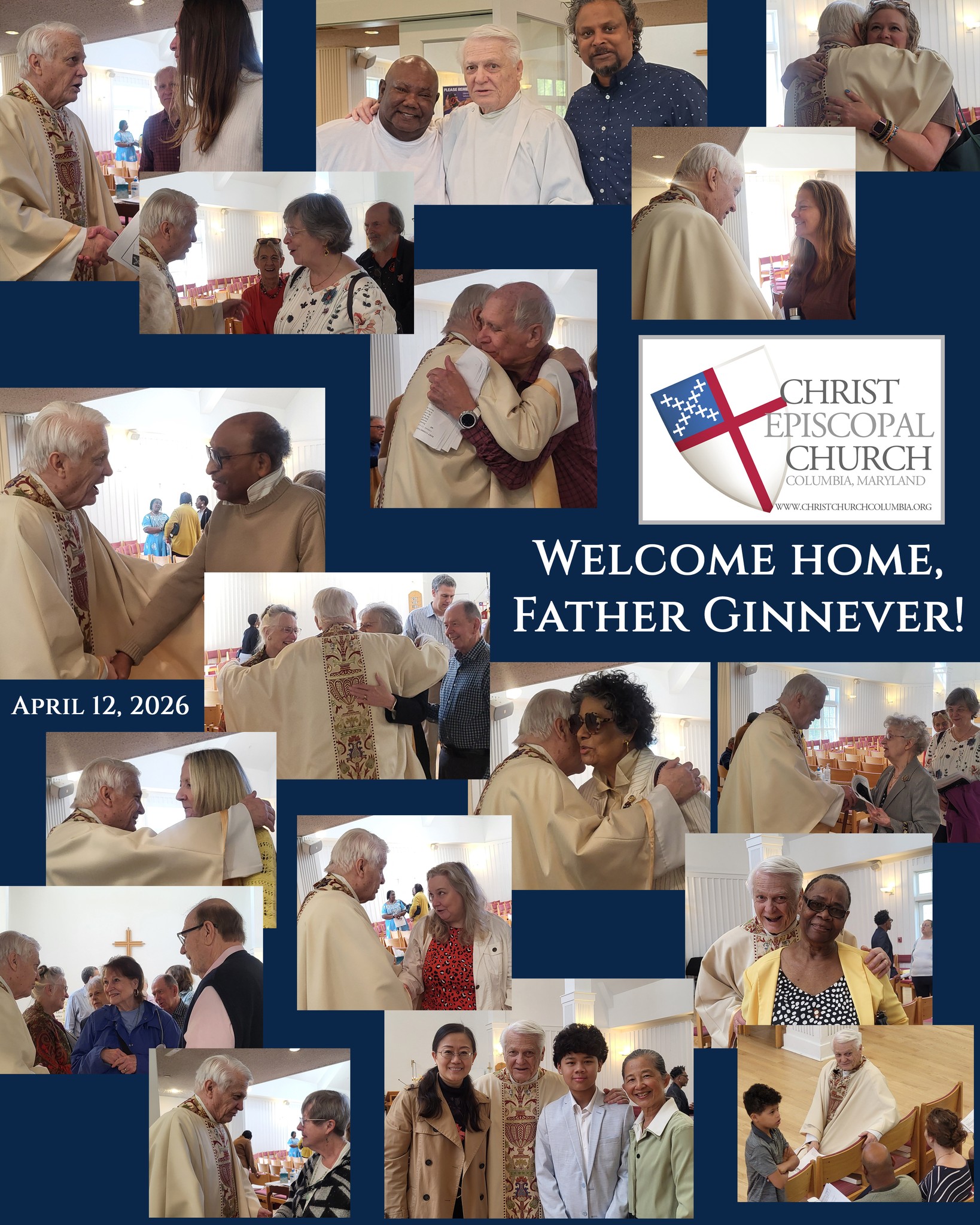For the first time since his final service before retirement in 2015, Reverend Richard A. Ginnever led the congregation of Christ Church in worship this past Sunday. During all three services, Father Richard was met with smiles, hugs, and even applause.
He celebrated Holy Eucharist in his favorite place on our campus - Old Brick - at the 8:00 service. He and Rev. Yehi helped the children "Unbury the Alleluia" during the 9:00 Family Worship. And at 10:30, a full house enjoyed our Rector Emeritus deliver a sermon of love and reflection while reminding us that what we do so beautifully at Christ Church - love our neighbors, while proclaiming our faith and God's Word - is what we need to do when we are out in the world, as well. You can listen to his sermon at https://cecliturgy.org/RAGSermon04122026
Thank you, Father Ginnever, for all you have given Christ Church - not only throughout your years here, but also on this Sunday morning. We love you, and we look forward to seeing you again soon!
#welcomehome #episcomd #weloveyouintheloveofthelord #godslove #loveyourneighbor