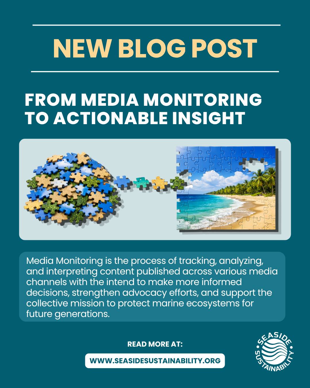 Through Media Monitoring we are able to collect data and track emerging issues, policy developments, public sentiment, scientific innovation, and regional perspectives through which global trends in ocean conservation can then be understood, measured, and anticipated.
Join us at www.seasidesustainability.org/blog to learn more about the benefits of Media Monitoring!
#seasidesustainability #oceanconservation #mediamonitoring #corporateresponsibility #oceansustainability #marinebiodiversity