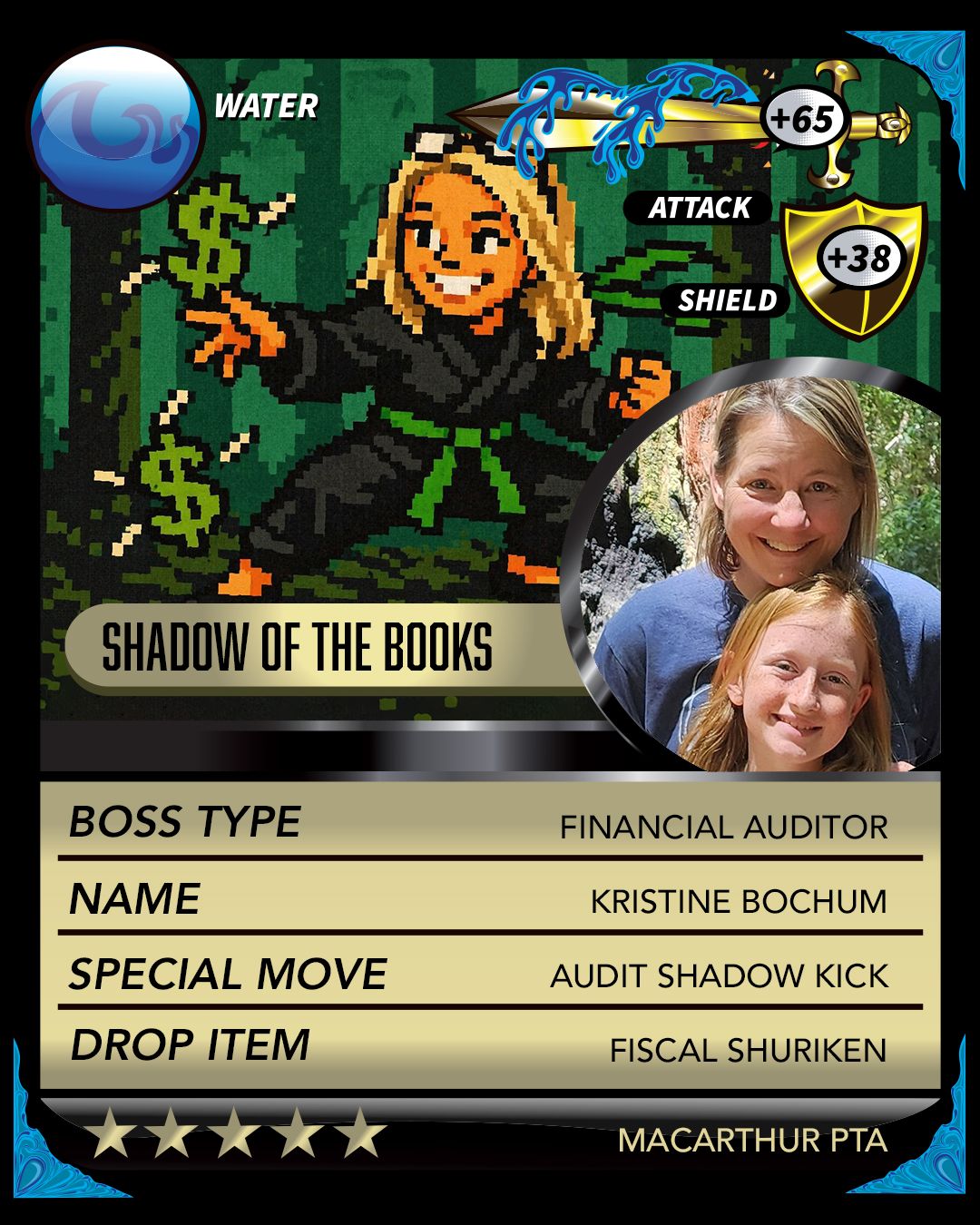 Stepping out of the shadows, it’s Kristine Bochum — MacArthur PTA’s Financial Auditor and resident Fiscal Ninja.
With a sharp eye for detail and a passion for forensic accounting, Kristine keeps the books in perfect order, ensuring every number is accounted for and every report is audit-ready. When she’s not balancing ledgers and organizing systems with precision, she’s out on her own adventures — playing hockey, reading, gardening, hiking, or enjoying the beach.
At the heart of it all is her favorite quest: spending time with her daughter and exploring the world together, along with her two cats always close by.