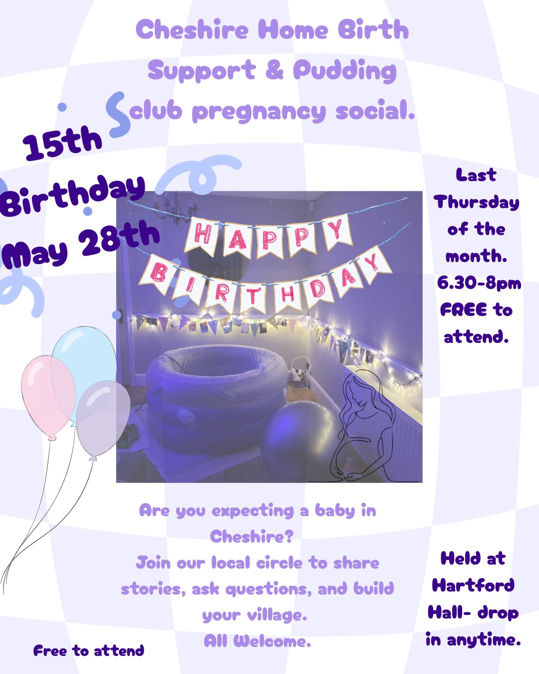 Let us know if you can make it!
Calling all home birth group families, the group has been supporting the community for 15 years in May, so we are having a party!