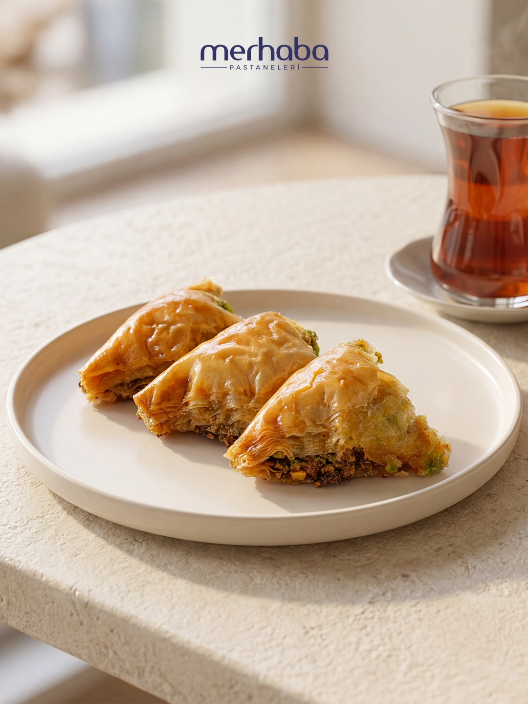 Geleneksel lezzet, Merhaba ustalığıyla tabaklarda. En kaliteli fıstıklar ve tam kıvamında şerbetle hazırlanan baklavalarımızla tanışın. Sadelik ve lezzet bir arada. ✨