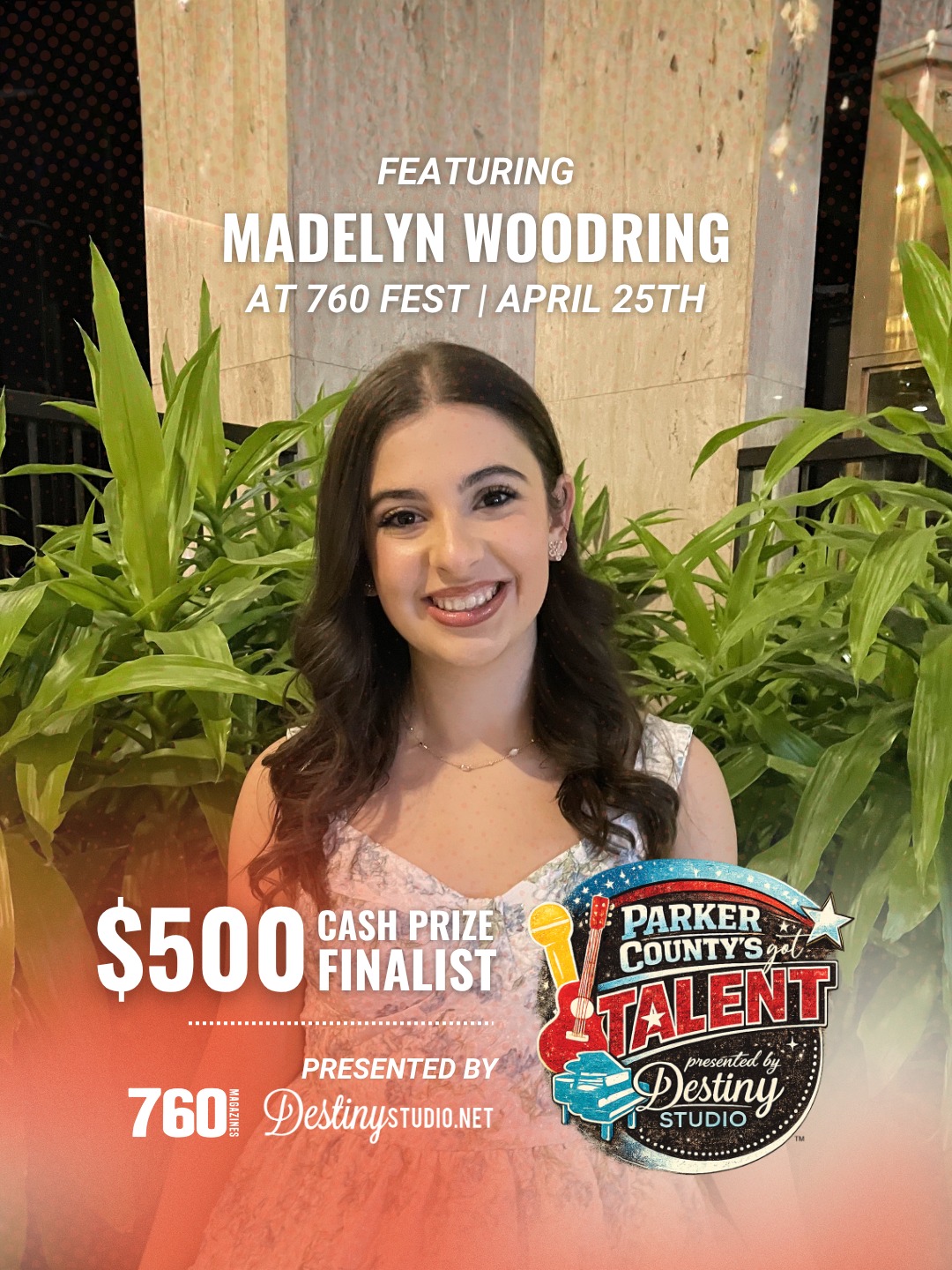 Taking the stage for Parker County’s Got Talent: Madelyn Woodring ✨
With a powerful musical theatre performance of “She Used to Be Mine” from Waitress, Madelyn brings raw emotion and stunning vocal storytelling to the spotlight 🎭🎶
This is more than a performance… it’s a moment.
LIVE in just 9 days at 760 FEST on April 25 from 1 PM – 2 PM at The District at Willow Park!
Finalist for the $500 CASH PRIZE 🏆
🎉 Everyone is welcome!
Come support @madelynwoodring !
#parkercountymoms #weatherfordfamilyfun #hudsonoakstx #parkercounty #fortworthmom #aledotx #aledofamilyfun #dfwmusicscene