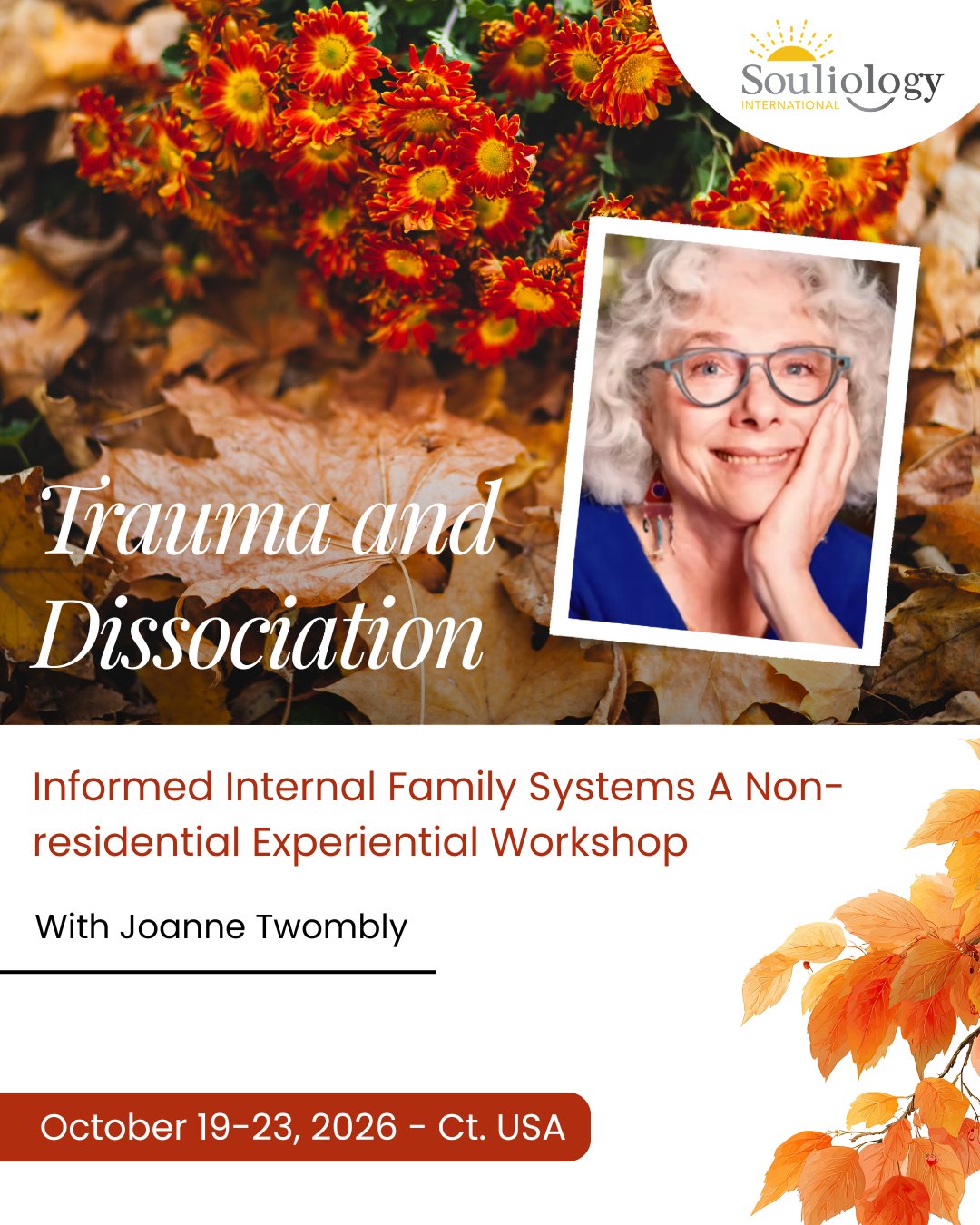 Working with complex trauma in an IFS framework requires care, pacing and a deep understanding of
how systems respond under pressure.
This five-day experiential workshop with Joanne Twombly focuses on supporting clients who experience
trauma and dissociation, helping you work in a way that prioritises safety, stability and choice.
You’ll explore how to recognise when clients need additional support, how to pace the work through
titration, and how to avoid overwhelming parts that may already be under strain.
The workshop also covers practical tools, case examples and clinical exercises so you can apply this
understanding directly in your IFS practice.
This is particularly relevant for therapists working with clients who present with complex trauma, where
a more nuanced approach is essential.
This non-residential workshop takes place in Connecticut, 19–23 October 2026.
If this is an area you’re working in, or moving towards, you can find out more and apply here:
www.souliology.com