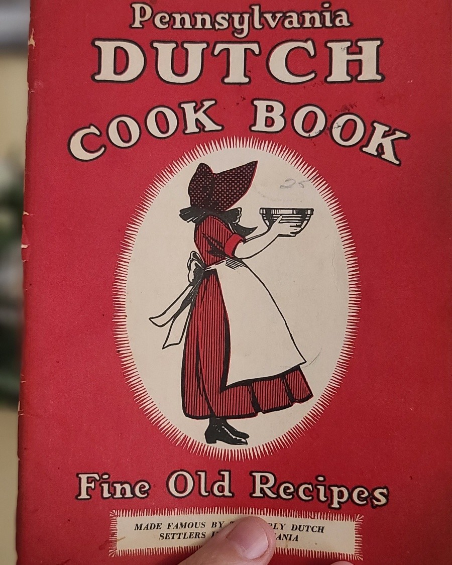 I had to share a very cool find at our local library book sale today. I knew as soon as I saw it, I had to get it. For those of you who don't know, my husband has PA Dutch ancestry (and his favorite soda is Birch Beer...you can thank him for us offering that in our store fridge), and I love learning and making food, baked goods and canned goods from old PA Dutch recipes. So this was just an absolute one of a kind find that I can wait to fully go through and start making from. Seriously so, so neat.