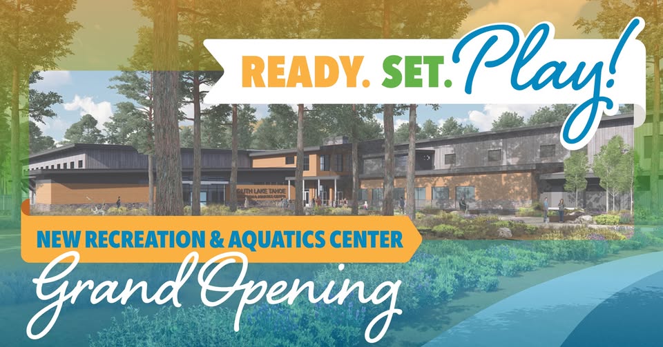 Join us this Saturday at 10am for the Grand Opening of the South Lake Tahoe Multigenerational Recreation & Aquatics Center!
As part of the 56-Acre Park Master Plan, the South Lake Tahoe Multigenerational Recreation & Aquatics Center is designed to be more than a building — it is a year-round gathering place for the community, a hub for activity, and a space that reflects the natural beauty and active spirit of South Lake Tahoe.
Visit the link below for event details:
www.cityofslt.gov/RecCenterGrandOpening