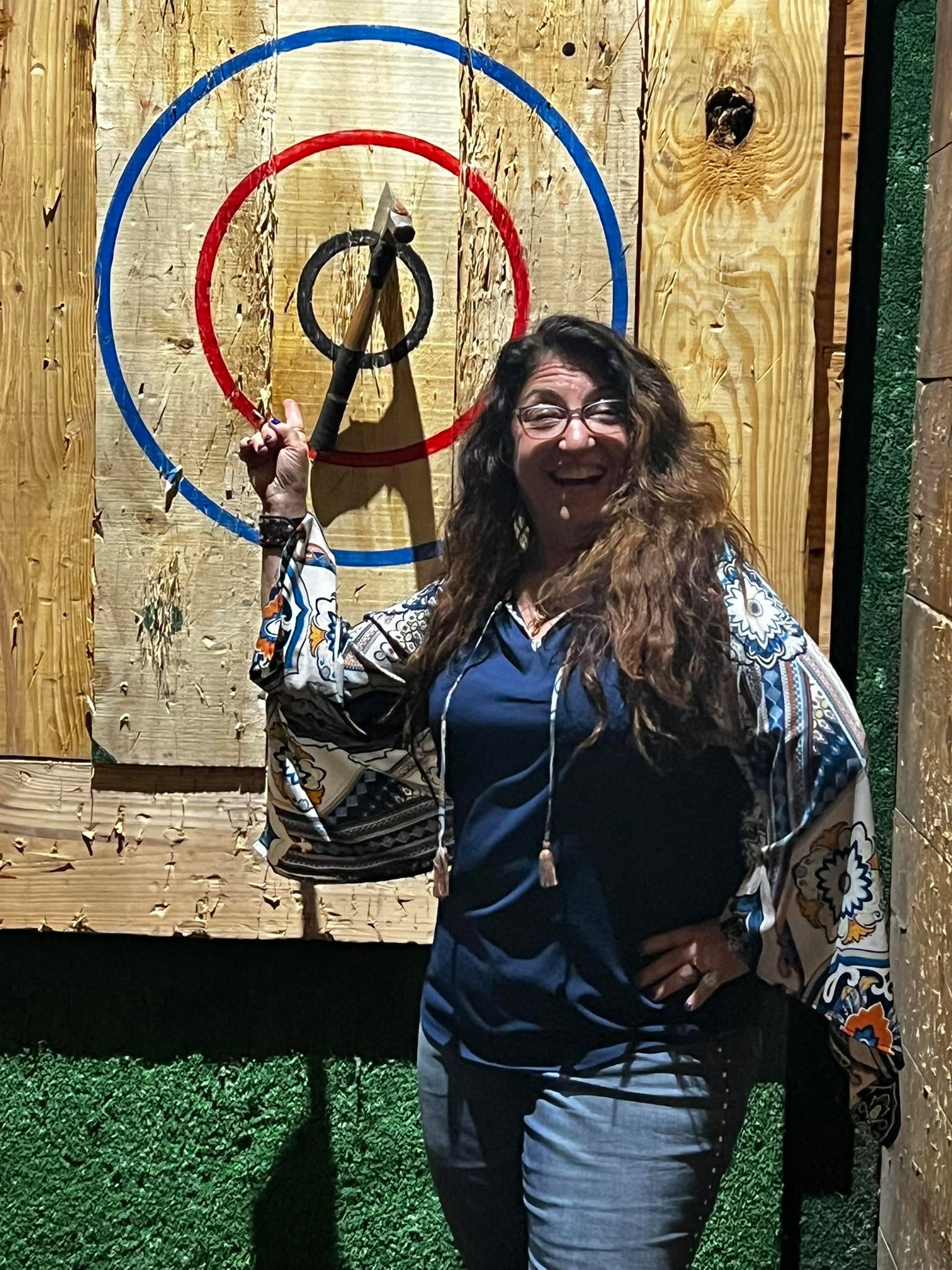 Checked axe throwing off the bucket list tonight at Bullseyes and Birdies 🪓
First throw? Let’s just say… warming up 😅
Second throw? Bullseye 🎯
Not too shabby after a-busy morning workday and a double gig.
These past few months have been a little wild—tax season, music, life… all of it. Doesn’t seem to be slowing down anytime soon, but I’m grateful to be in the middle of it all.
Tired, busy… but blessed.
