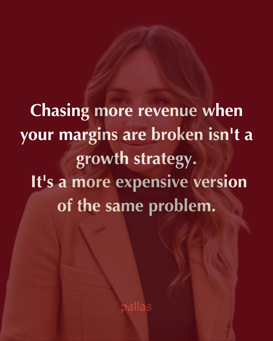 Chasing more revenue when your margins are broken isn't a growth strategy. It's a more expensive version of the same problem.
You're at $350k, maybe $500k. Numbers are up. And somehow nothing feels easier. The hours haven't come down. Cash still feels tight in ways that are hard to explain. The team costs more than you expected. You're earning more than you ever have and it doesn't feel like you thought it would.
This is what happens when revenue grows but the model underneath it doesn't.
More clients need more people to service them. More people mean more salaries. More salaries mean more overhead. The revenue number has to keep climbing just to hold the margin where it is. It becomes a treadmill — and a lot of very busy, very profitable-looking businesses are running it without realising this is the problem.
I know because I've watched it happen across hundreds of businesses over 20 years. The founders who break through to consistent $50k months, toward $1M, don't find more clients. They redesign the model — the pricing, the offer structure, the way profit flows through the business.
Billing by the hour caps what's possible. The loop is the problem. Not the pace you're running it at.
Scale Lab starts 29 April.
Pricing redesign is one of the first things we work through.
Link in my BIO
#WomenFounders #ValuePricing #ProfitableGrowth