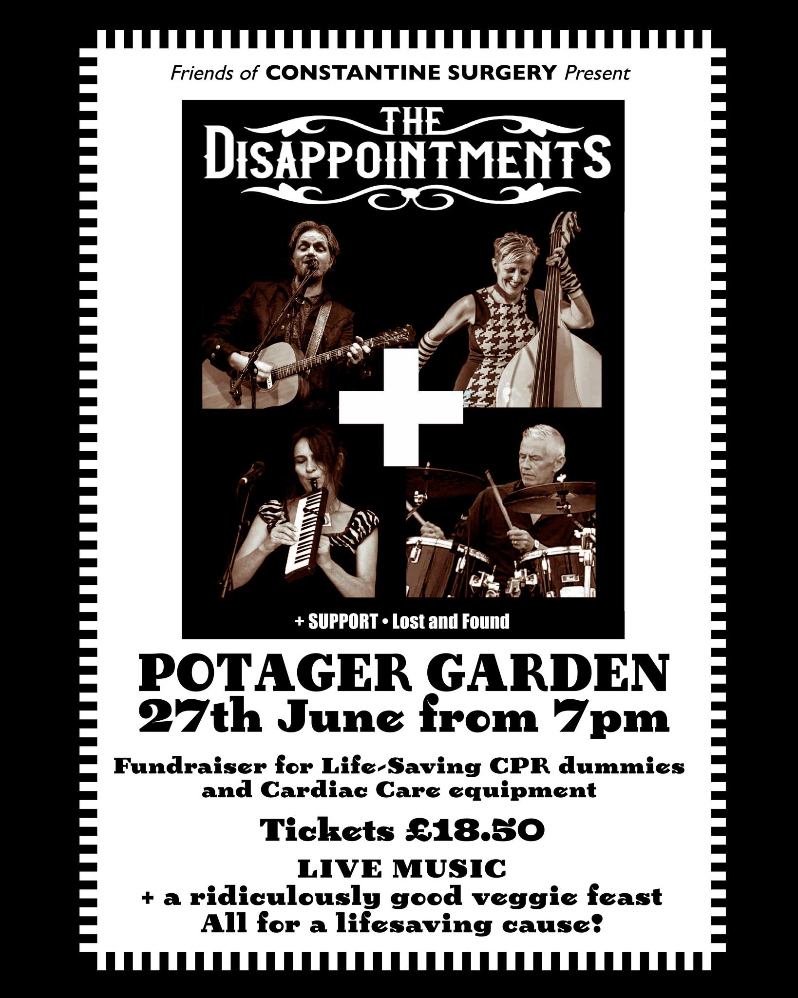 Supporting The Friends of Constantine Surgery with a gig at The Potager Garden. Raising money to provide Life saving CPR dummies and Cardiac Arrest equipment. Join us in the beautiful greenhouse venue for this worthy cause.🧡🧡🧡🧡 #potagergarden #constantine