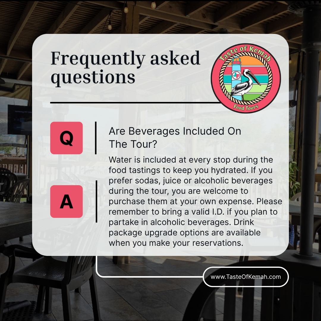 โ FAQ: Are Beverages Included on the Tour?
Staying refreshed is part of the experience at Taste of Kemah ๐๐ฝ๏ธ
๐ง Water is included at every stop to keep you hydrated during your food tour.
๐ฅค๐น If youโd like sodas, juice, or alcoholic beverages, youโre welcome to purchase them at your own expense.
๐ชช Please bring a valid I.D. if you plan to enjoy alcoholic drinks.
โจ Want to upgrade your experience? Drink package options are available when you make your reservation.
๐ Learn more or book your tour:
๐ www.TasteOfKemah.com
#TasteOfKemah #KemahFoodTour #KemahTX #FoodTourFAQ #ThingsToDoInKemah #TexasEats #FoodieExperience #EatLocalTX #SupportLocalBusiness