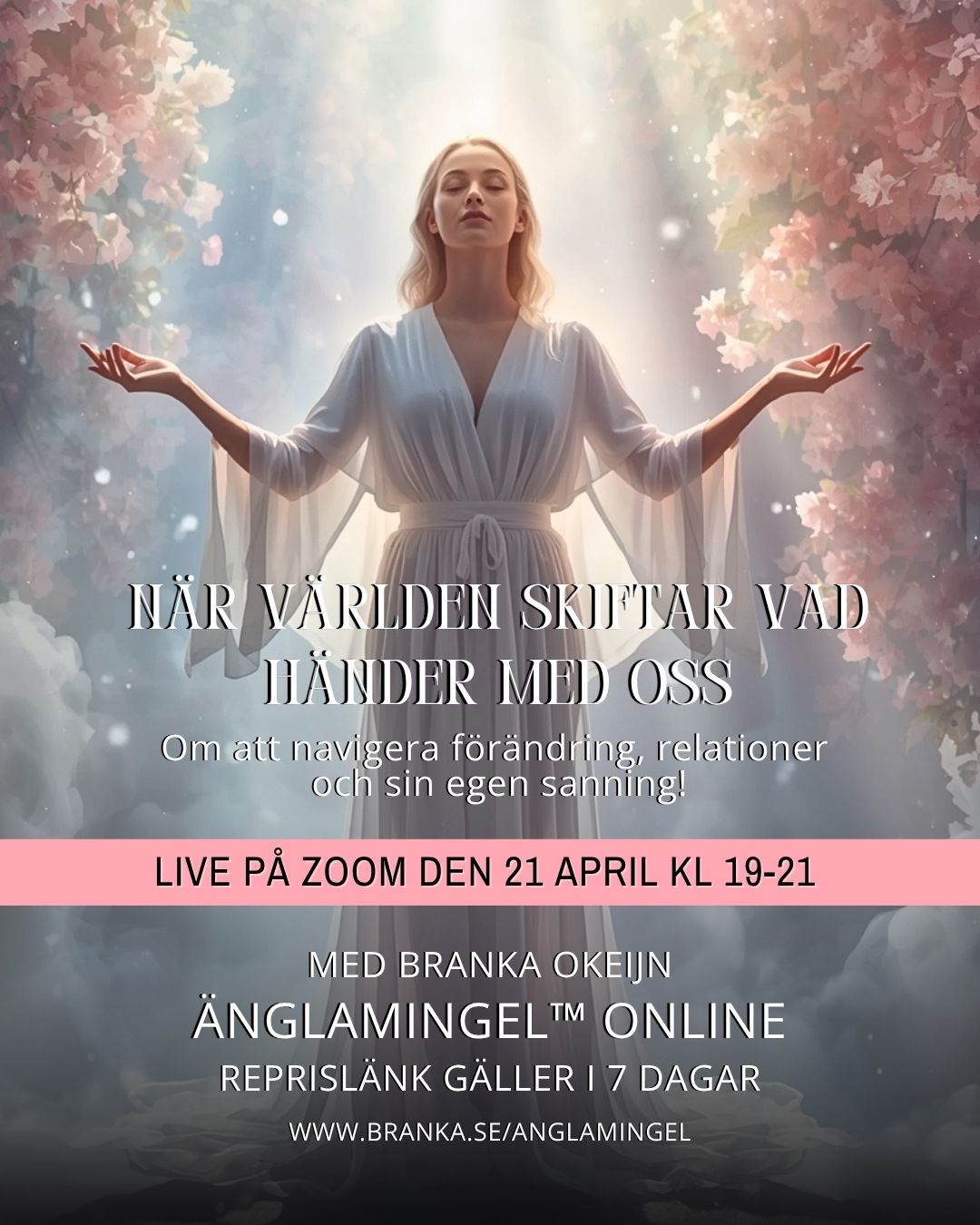 Vi befinner oss i en tid där mycket skiftar, både i världen och inom oss själva. Det som tidigare kändes stabilt ifrågasätts. Relationer förändras, gamla mönster håller inte längre, och många upplever en inre rörelse som är svår att sätta ord på. Det är som att något vill fram, men ännu inte riktigt har fått form.
Vi håller på att förändras på djupet. Gamla mönster som tidigare fungerade håller inte längre och det som en gång kändes självklart behöver ifrågasättas. Relationer förändras eller sätts på prov, inte nödvändigtvis för att de är fel, utan för att något mer sant vill fram. Samtidigt blir det svårare att kompromissa med sig själv. Det som tidigare gick att anpassa sig till skaver och det som en gång kändes tryggt upplevs inte längre på samma sätt. Så mycket rör sig just nu!
Under kvällen utforskar vi vad som faktiskt pågår under ytan. Inte bara kollektivt utan framför allt i våra egna liv. Vi tittar på:
⭐ Hur den yttre förändringen speglar en inre utvecklingsprocess.
⭐ Varför gamla sätt att vara, relatera och fatta beslut inte längre fungerar.
⭐ Vad det innebär att vara i en övergångsfas och hur du tar dig vidare.
⭐ Hur relationer påverkas när vi börjar bli mer ärliga mot oss själva.
Vi väver också in de aktuella energierna och de astrologiska rörelserna som förstärker det många redan känner, en ny tid är här som inte längre tillåter att vi håller oss tillbaka från det som är rätt och sant för oss.
Det här är inte en föreläsning som nödvändigtvis ger dig färdigpaketerade svar. Det är en möjlighet att stanna upp, se klarare och förstå din egen unika process i ett större sammanhang. För i en tid där det mesta förändras, blir det viktigaste inte att ha kontroll, utan att stå stadigt i din egen kraft och att välja din egen riktning.
Varmt välkommen att vara med! Ladda med dina funderingar och frågor. Vi avslutar som alltid med en frågestund.
Varmt välkommen
Branka
LIVE!
📅Tisdagen den 21 april
🕖Kl 19.00 - ca 21.00
💻 Online via Zoom
🔗 Reprislänk gäller i 7 dagar och skickas ut dagen därpå
Deltagaravgift: 300kr
www.branka.se/anglamingel
Länk i profil @brankaokeijn