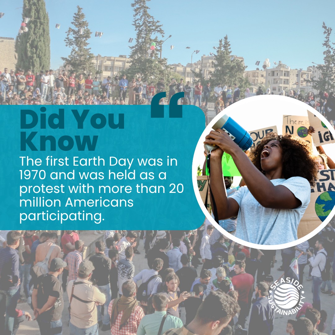 Inspired by anti-war movements of the time, April 22 was selected as Earth Day to maximize student participation. The plan was a huge success and remains the largest secular day of protest in the world!
#seasidesustainability #earthday #april22 #history #DidYouKnow