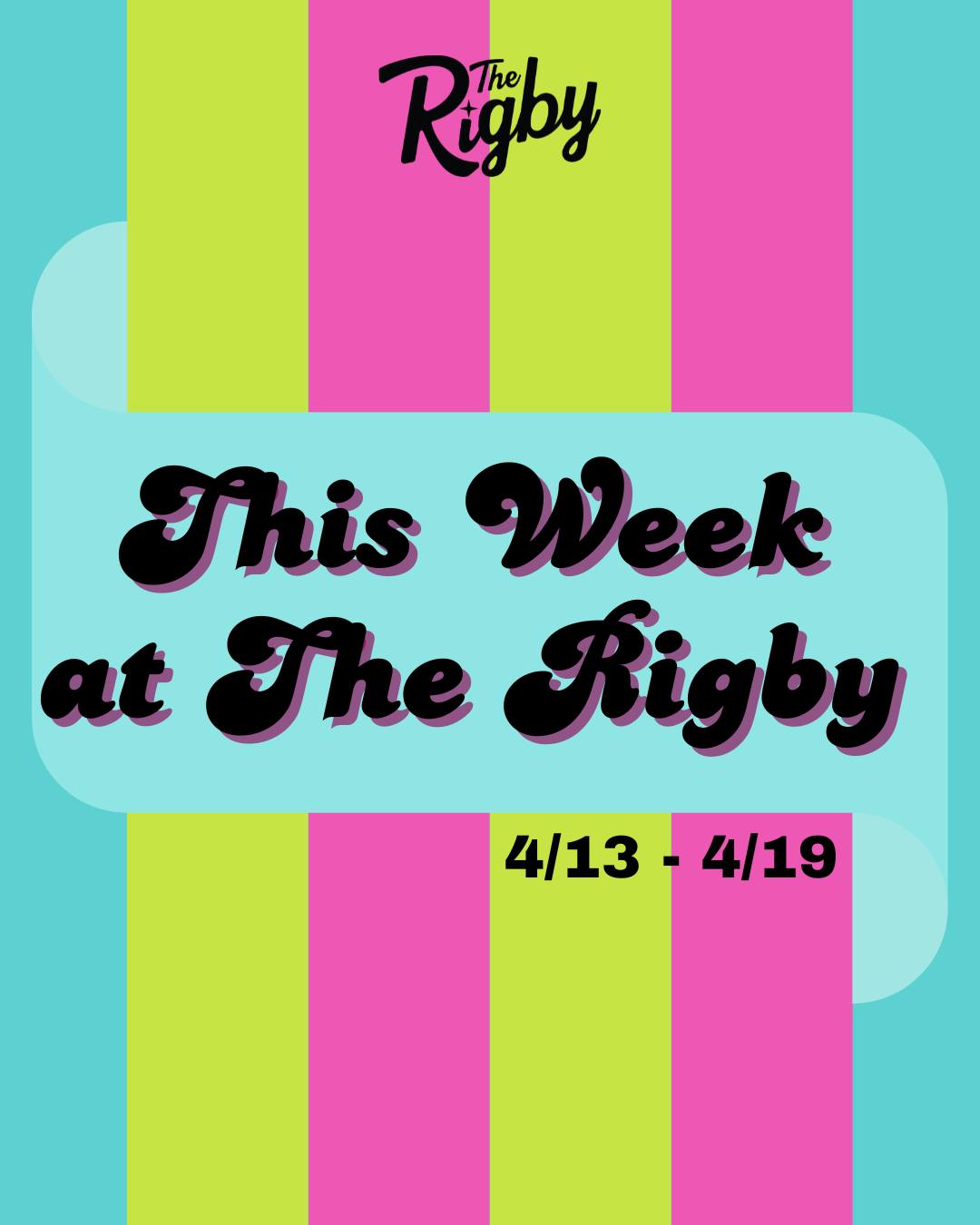 This Week at The Rigby!
Featuring:
- Burlesque ๐๐ธ
- Drag Brunch ๐ฅ๐พ
- Live Music ๐ค๐ธ
You won't want to miss this weeks events! Come on in
#rigbyforthepeople #weeklyattherigby #livemusic #burlesque #dragbrunch